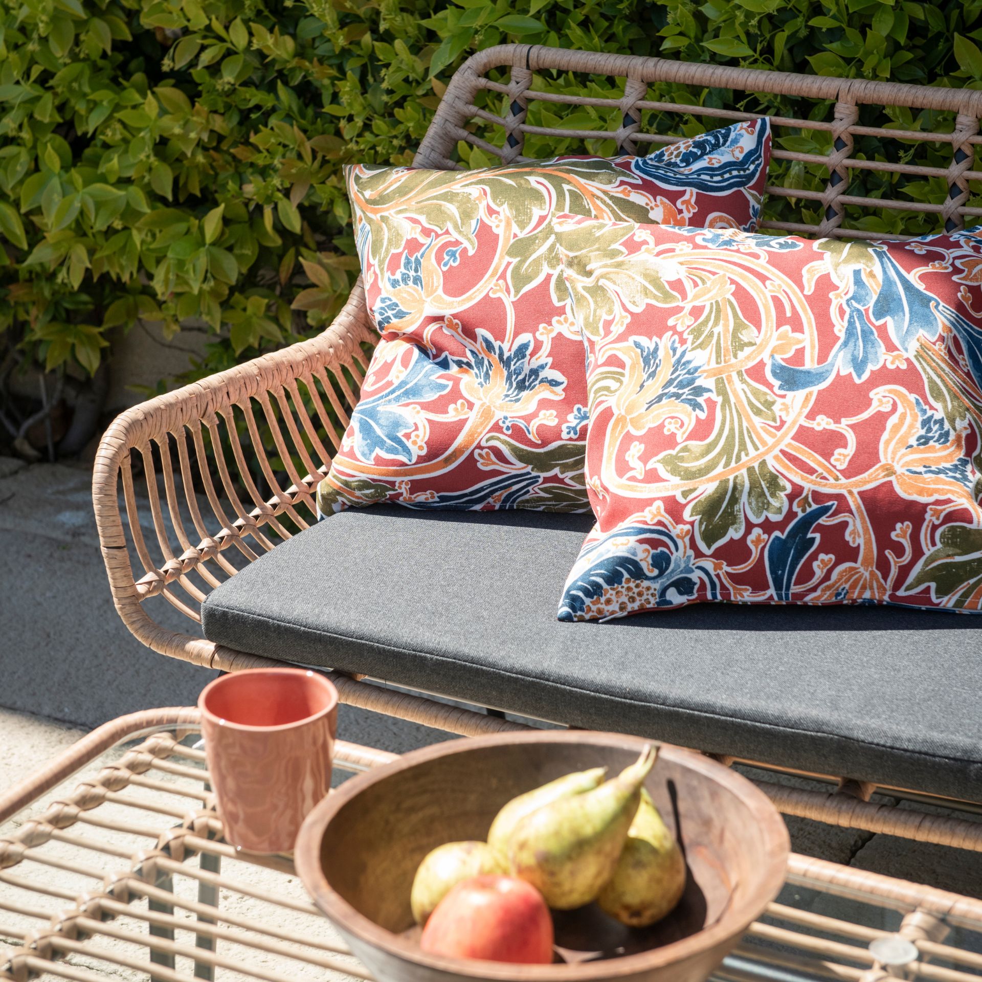 Coj&iacute;n de exterior Hojas persas 45x45cm