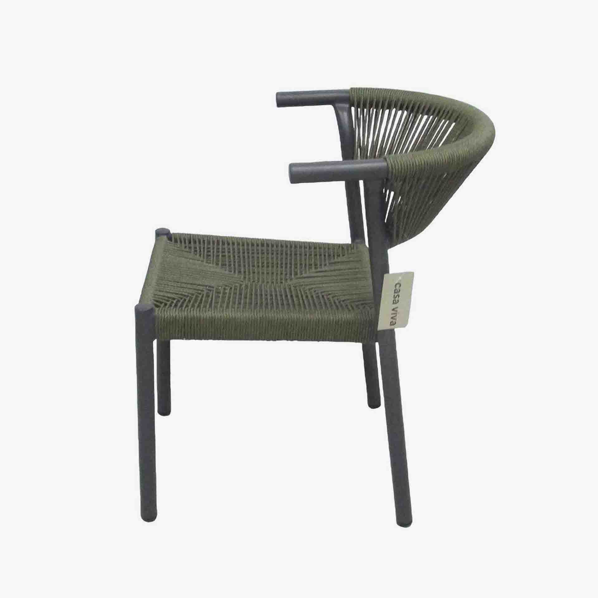 Silla de ratan verde Prado 54x63x77cm