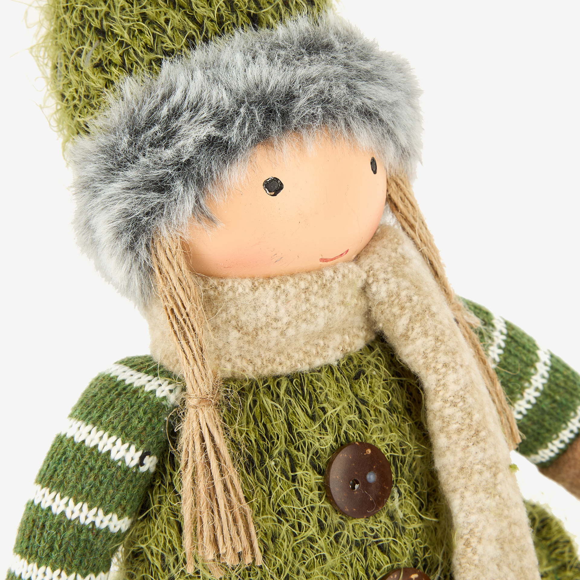 Figura decorativa Muñeca de pie verde 45cm