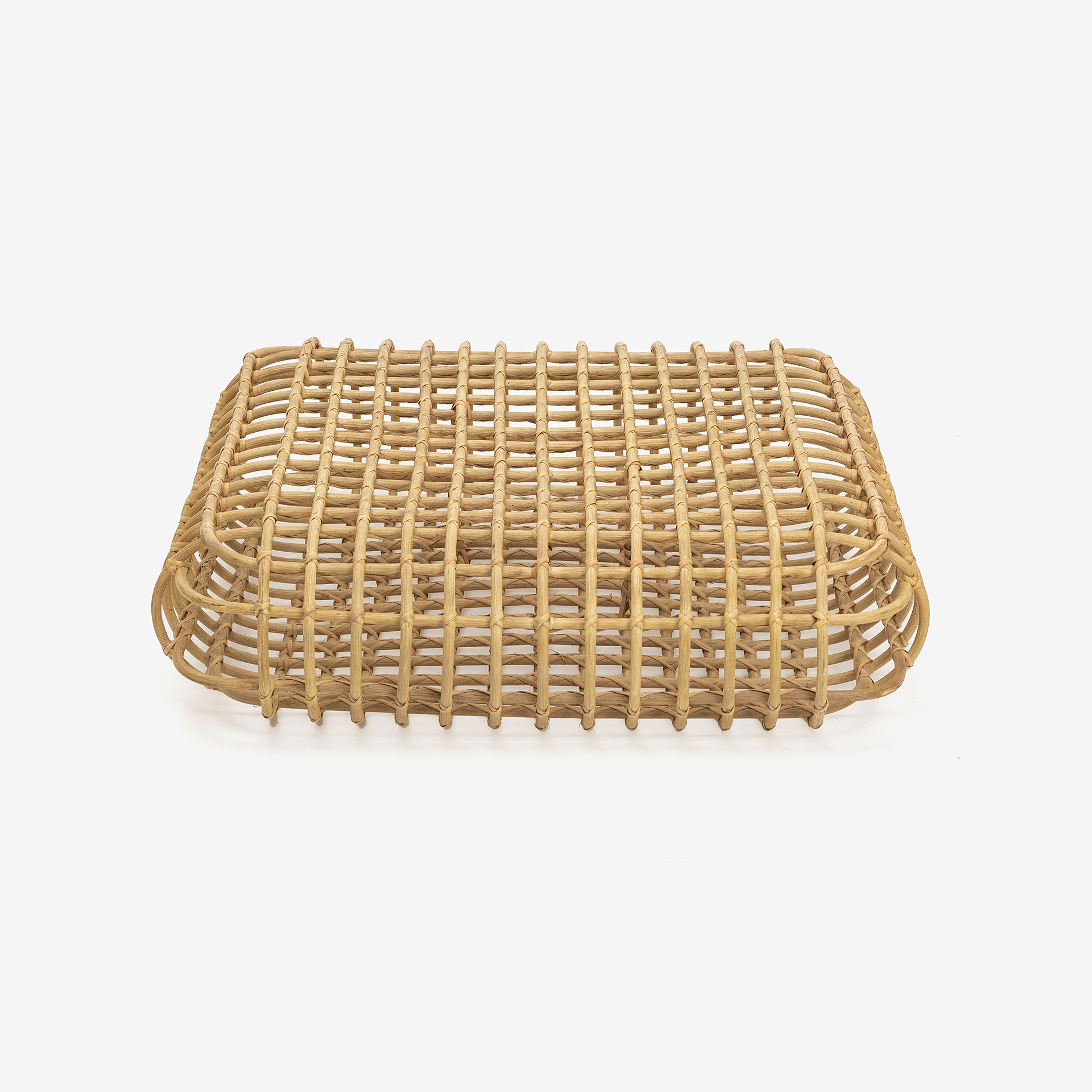 Mesa de centro de ratán natural 70x70x22cm