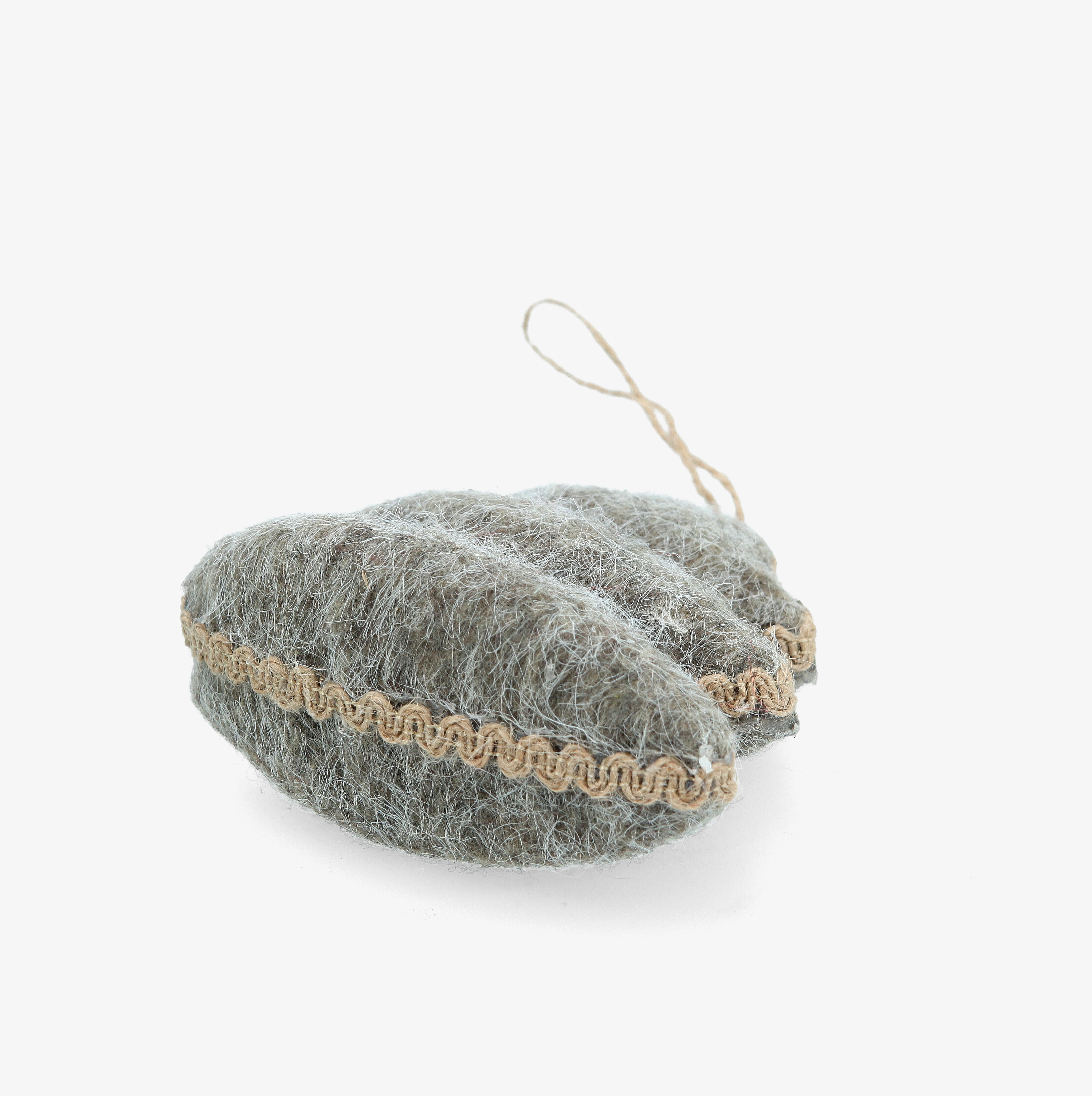 Bola de Navidad de &aacute;rbol de fieltro gris 11x5x11cm