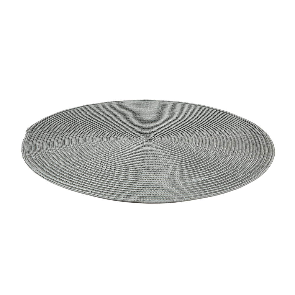 Mantel individual de polipropileno redondo gris Oier 38cm