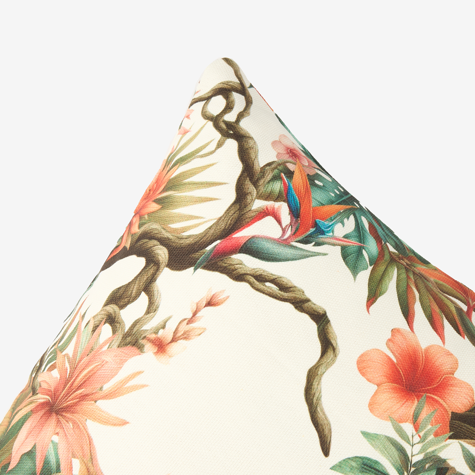 Funda de cojín de algodón Tropical 45x45cm