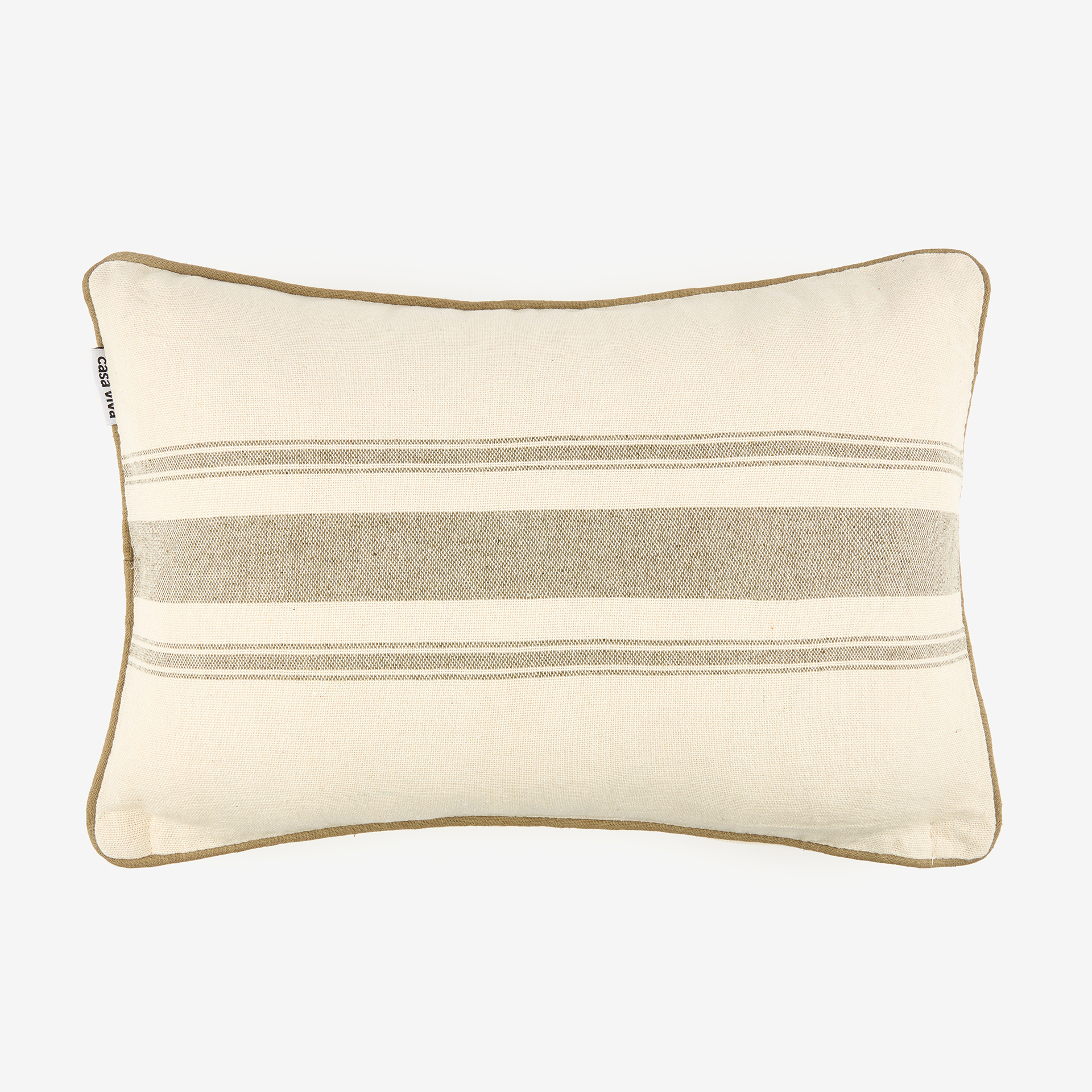 Funda de cojín de algodón rayas verdes Niza 30x45cm