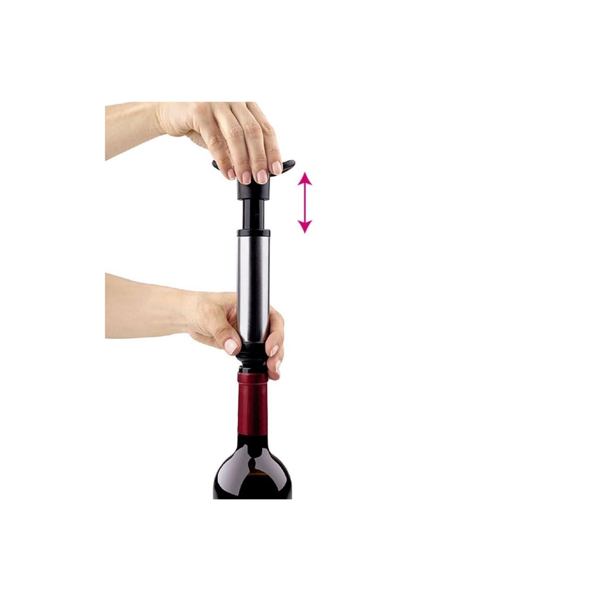 Set de bomba al vac&iacute;o de aluminio con 2 tapones de silicona