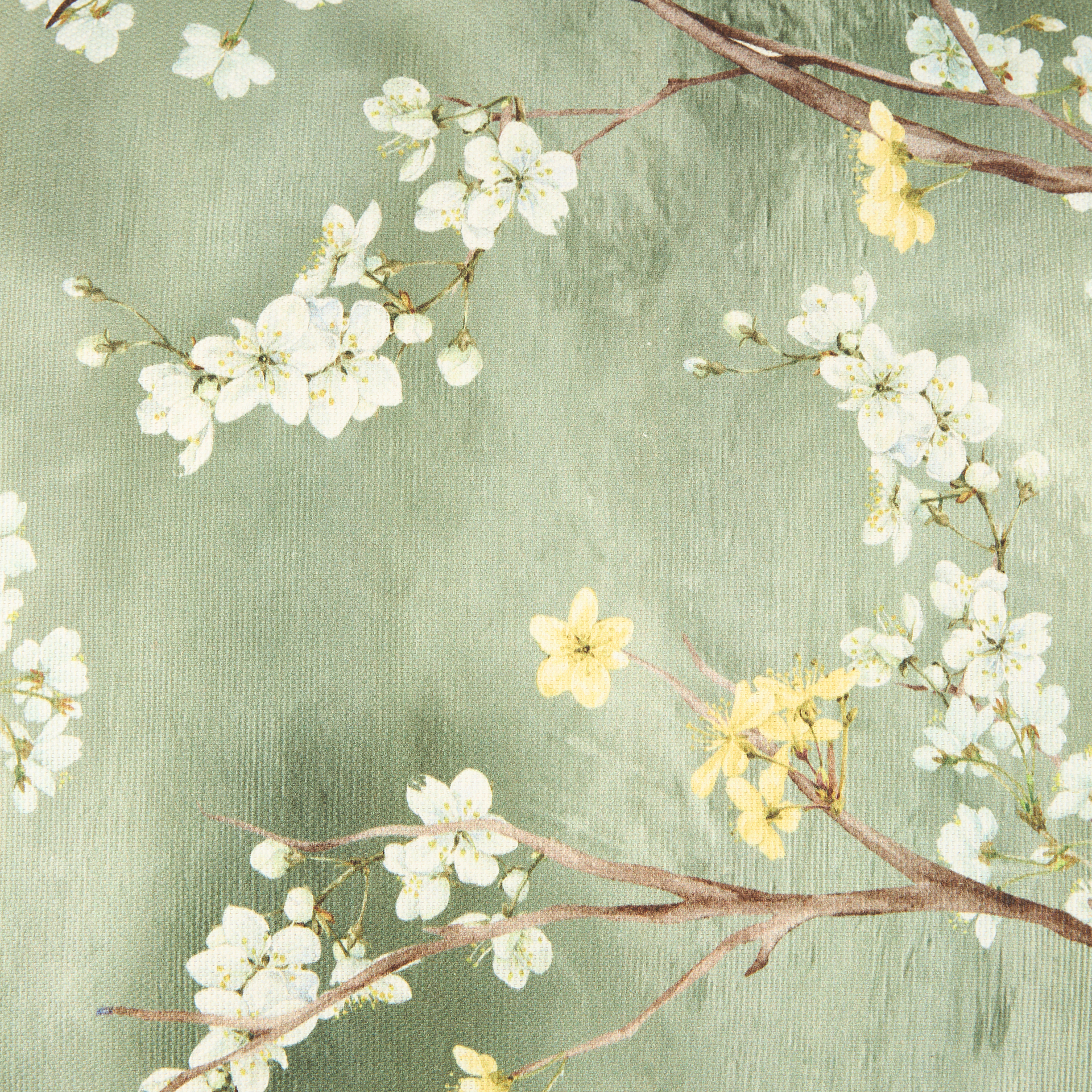 Funda de cojín de algodón verde Sakura 45x45cm