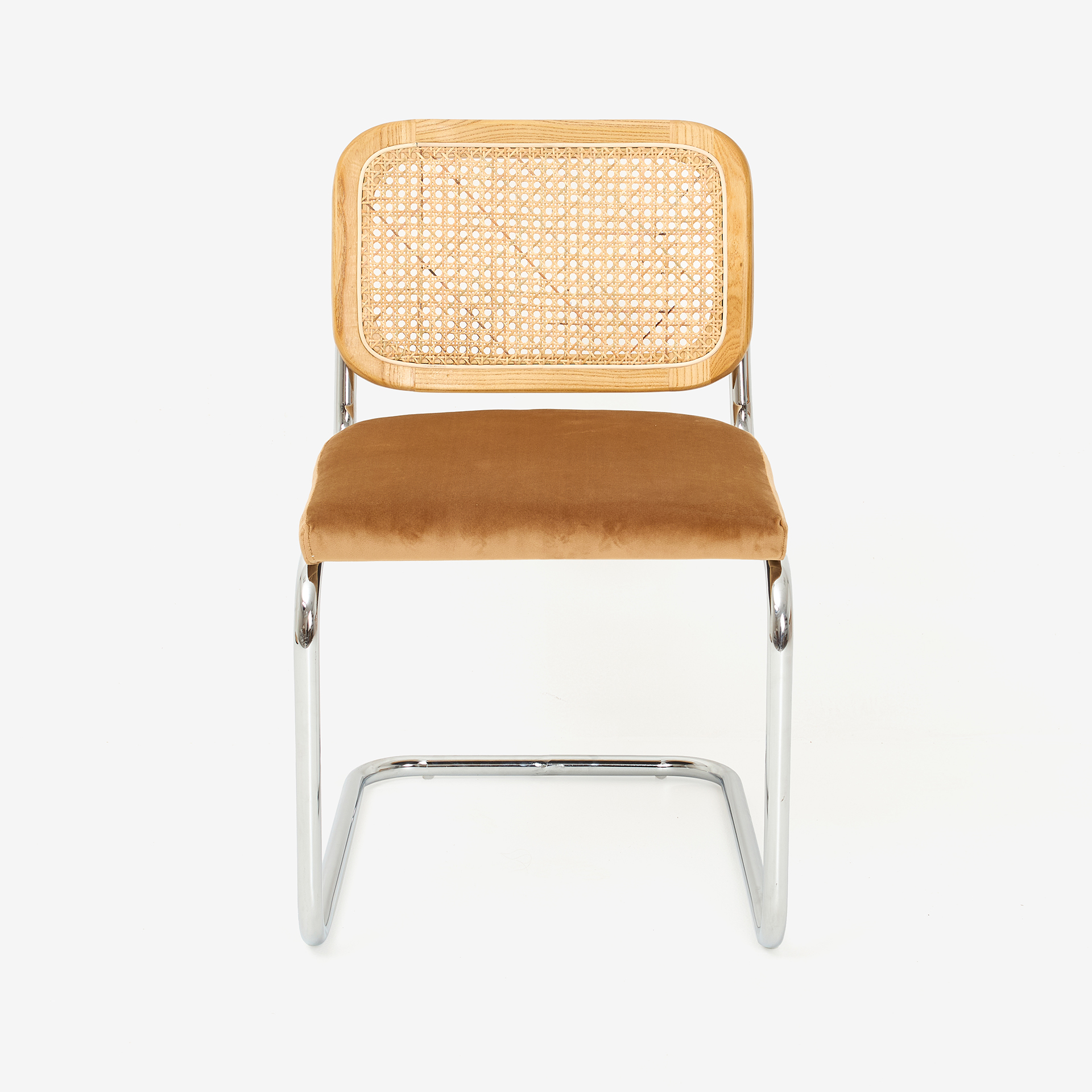 Silla de comedor de madera de olmo y ratán marron Leonor 47,5x63,5x82cm Clau&Chloe