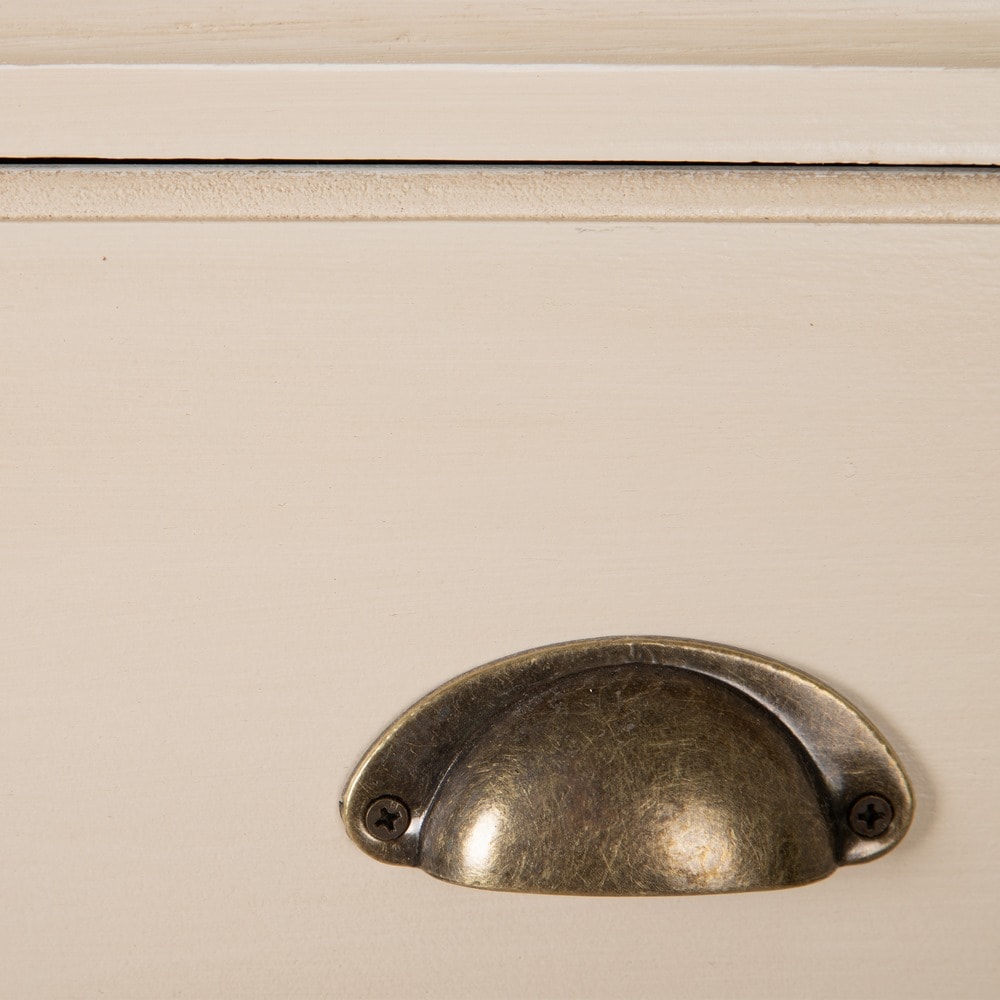 Estanter&iacute;a de madera de paulownia crema Everly 147x39x194cm