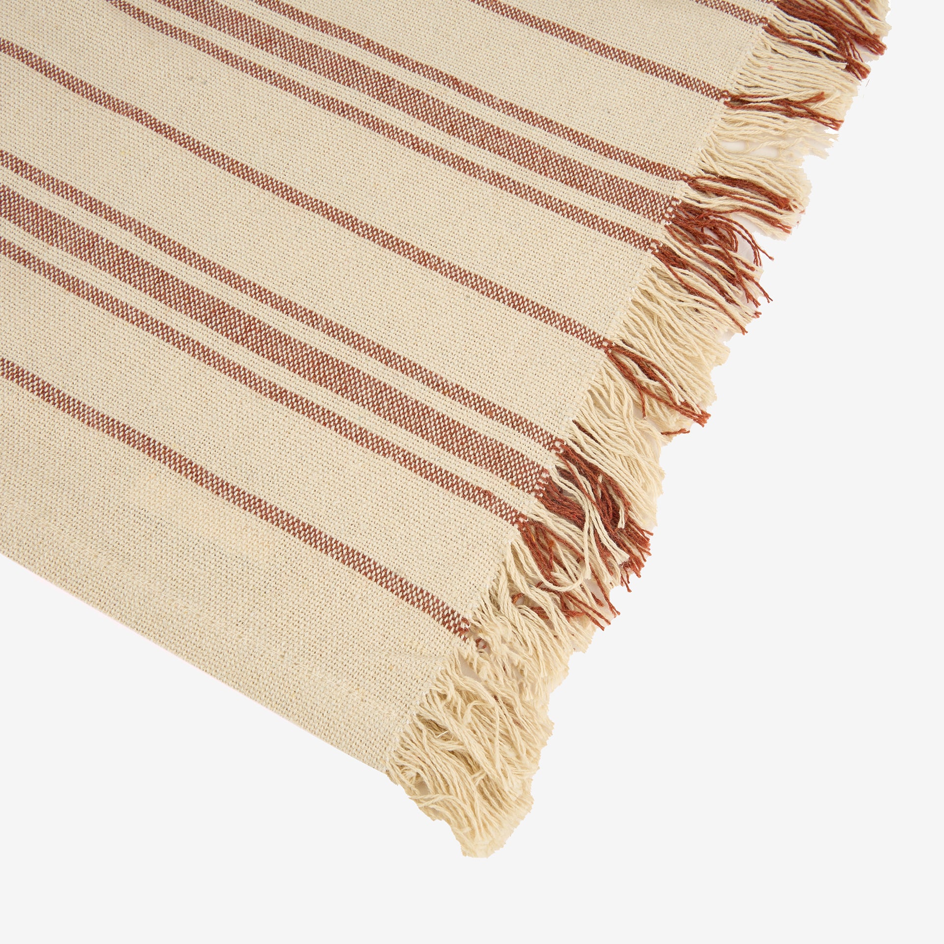 Plaid de rayas beige y teja Niza 125x150cm