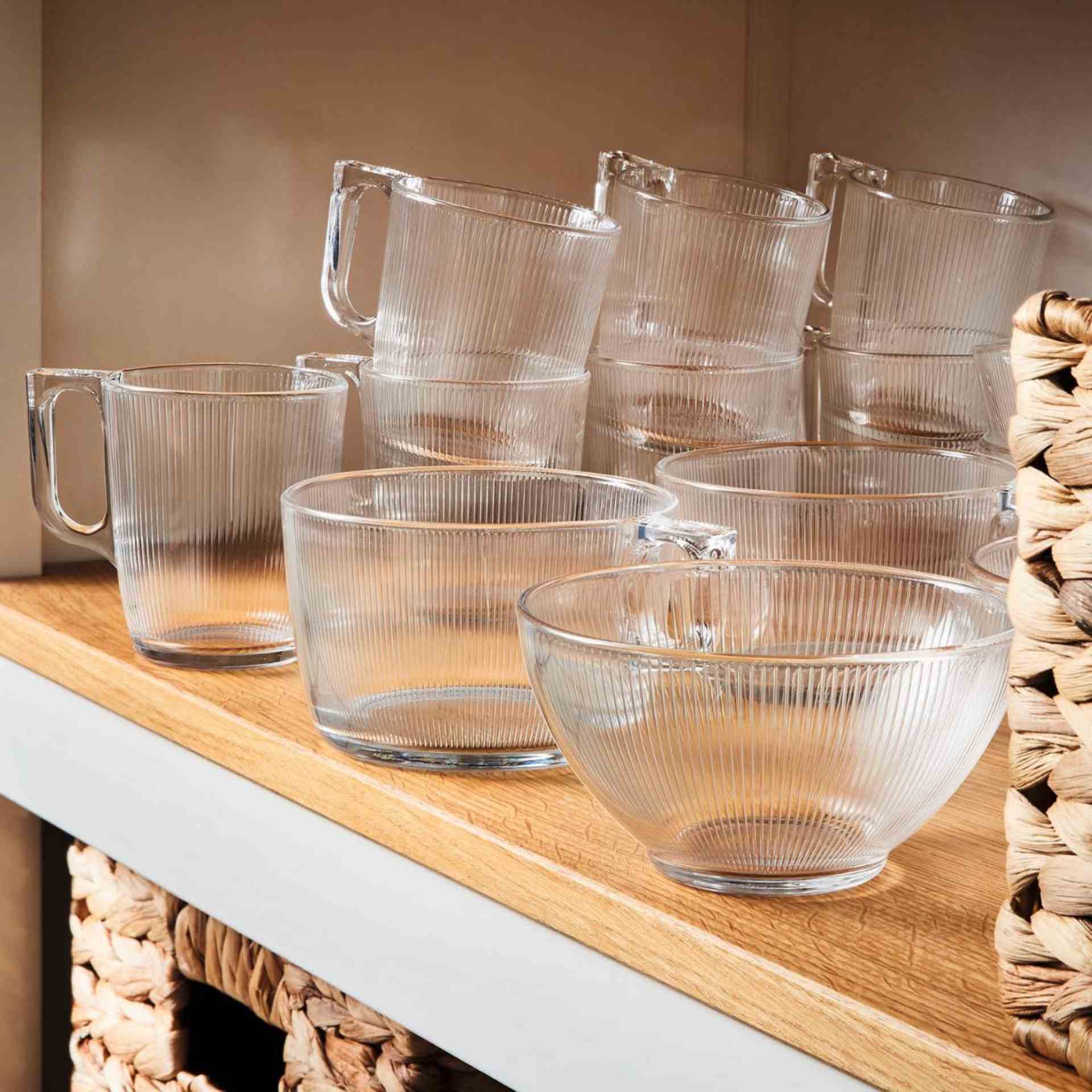 Mug de vidrio transparente Stria 25cl