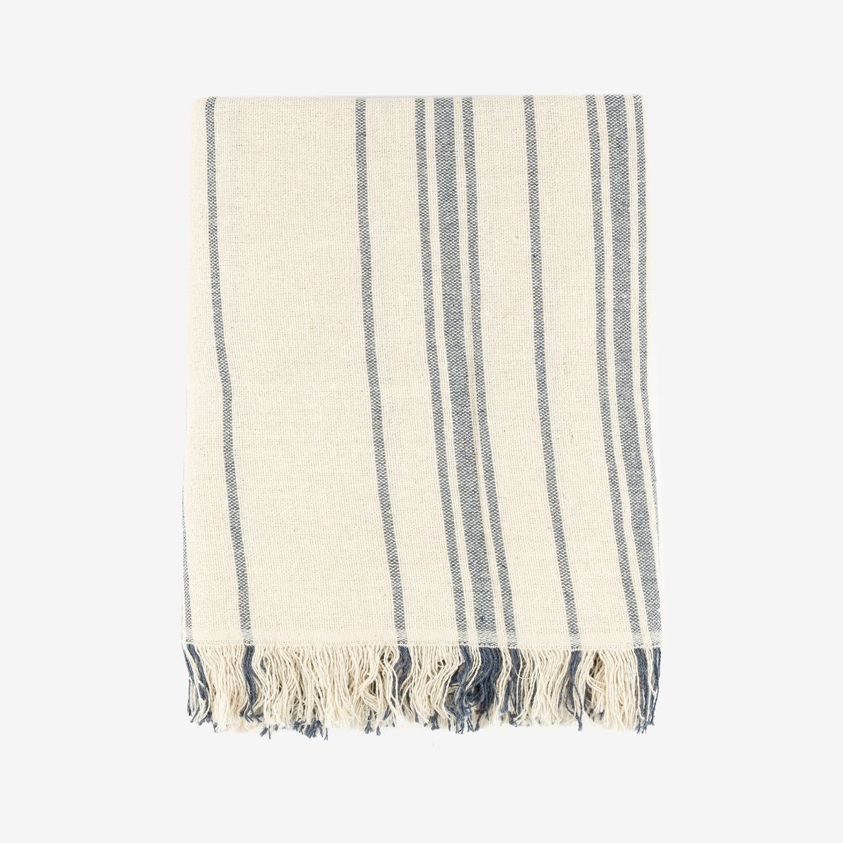 Plaid de algodón con rayas azules Niza 125x15cm