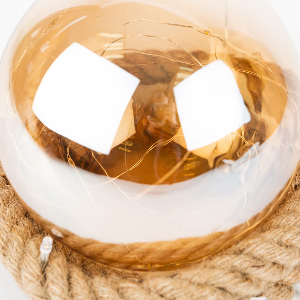 Guirnalda cuerda 24 LED cristal Ámbar 15cm