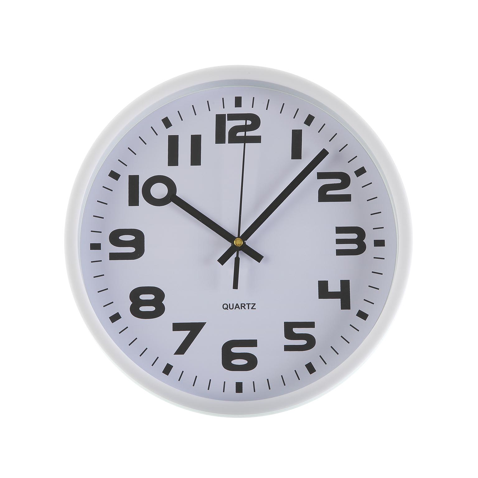 Reloj de pared de pl&aacute;stico blanco &Oslash;25cm