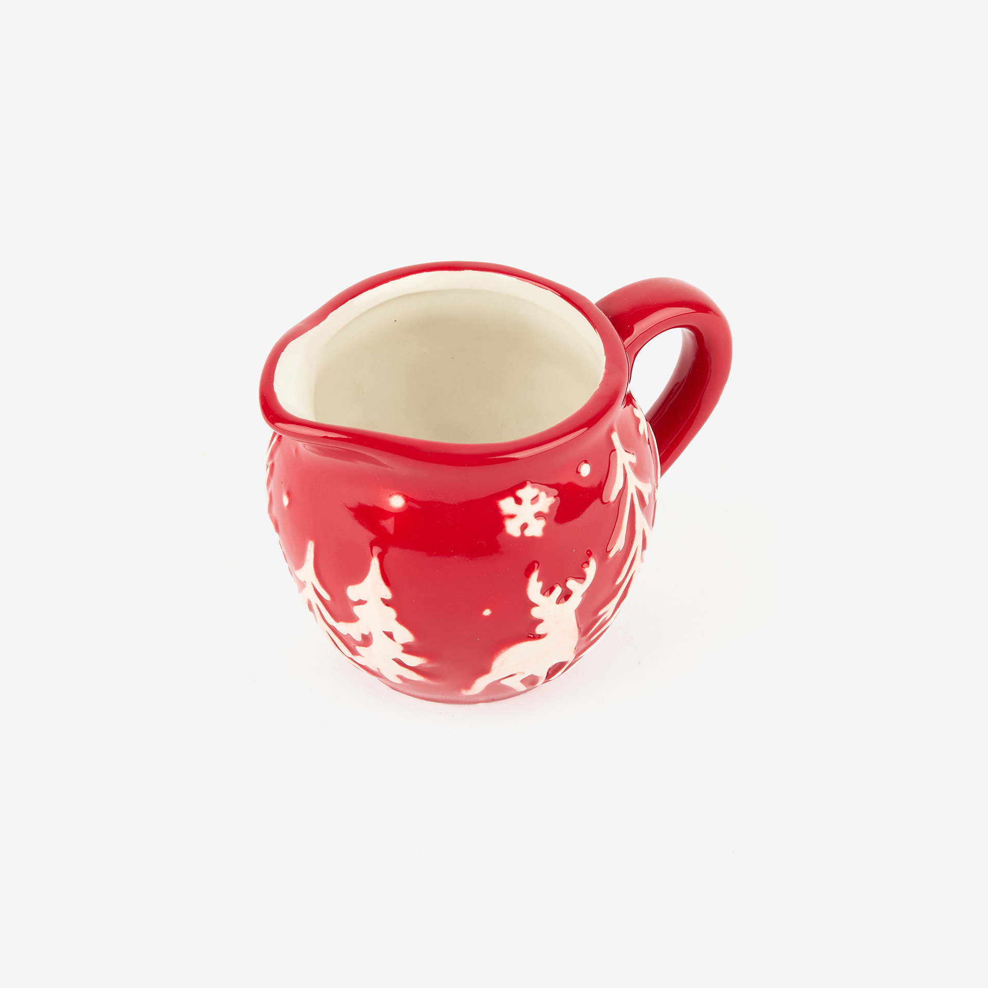 Lechera de gres roja Navidad 19cl