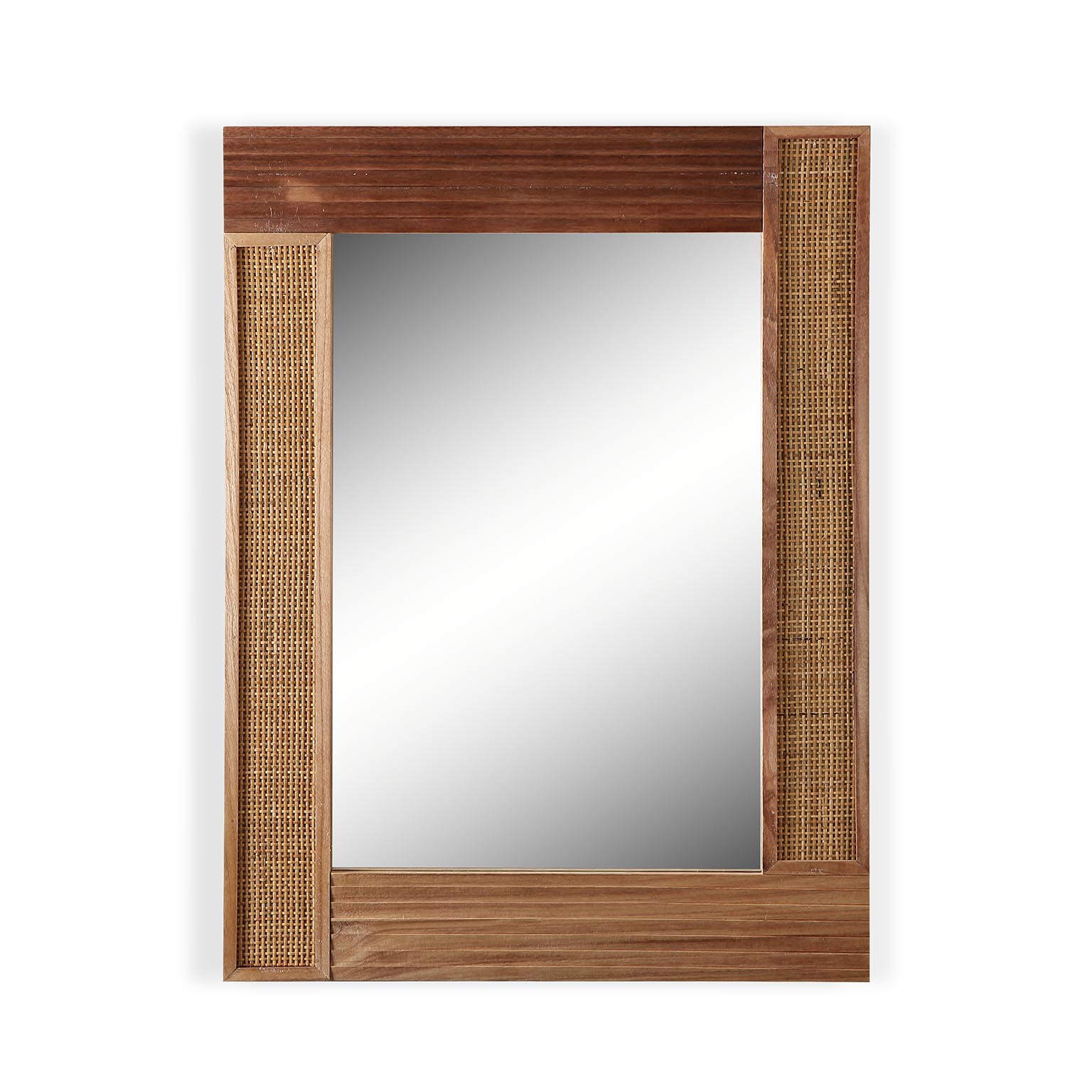 Espejo de pared rectangular de ratán Caribe 60X80cm