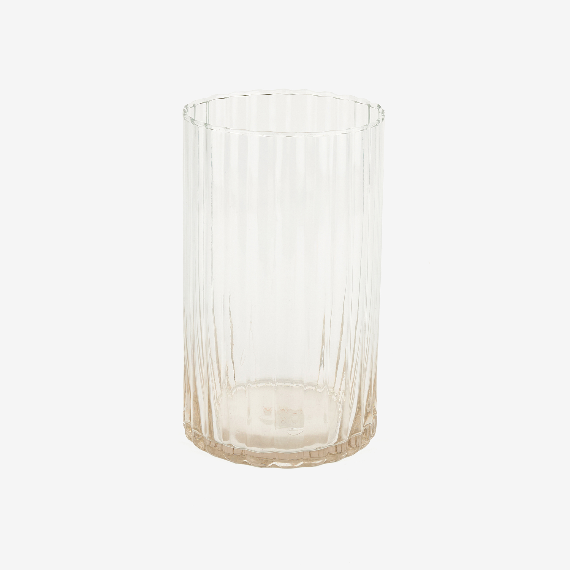 Jarrón de cristal transparente Brais Ø13x22cm