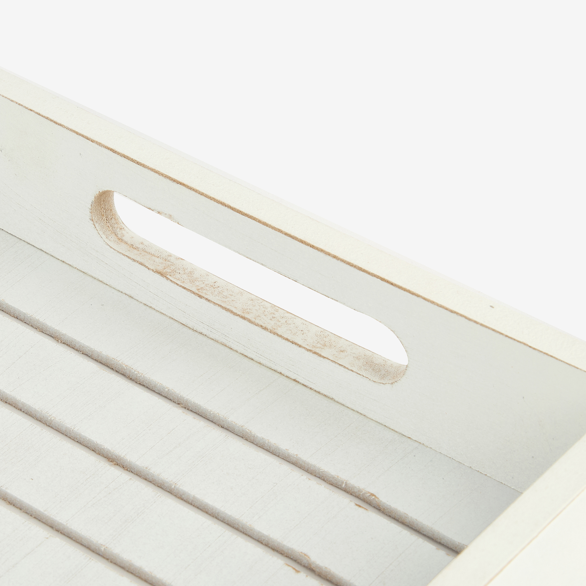 Bandeja de madera blanca Sani 30x20x4cm