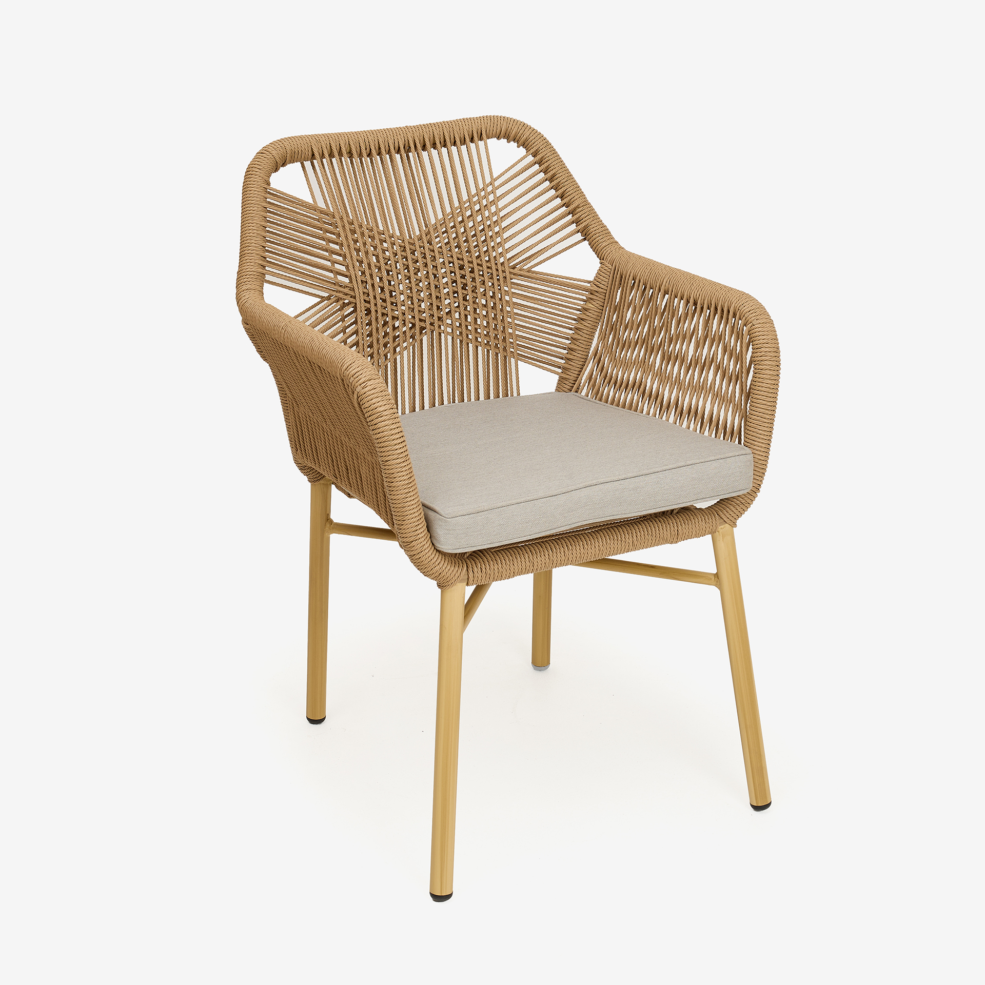 Silla de jard&iacute;n de aluminio y rat&aacute;n sint&eacute;tico Cassis 57x65x83cm