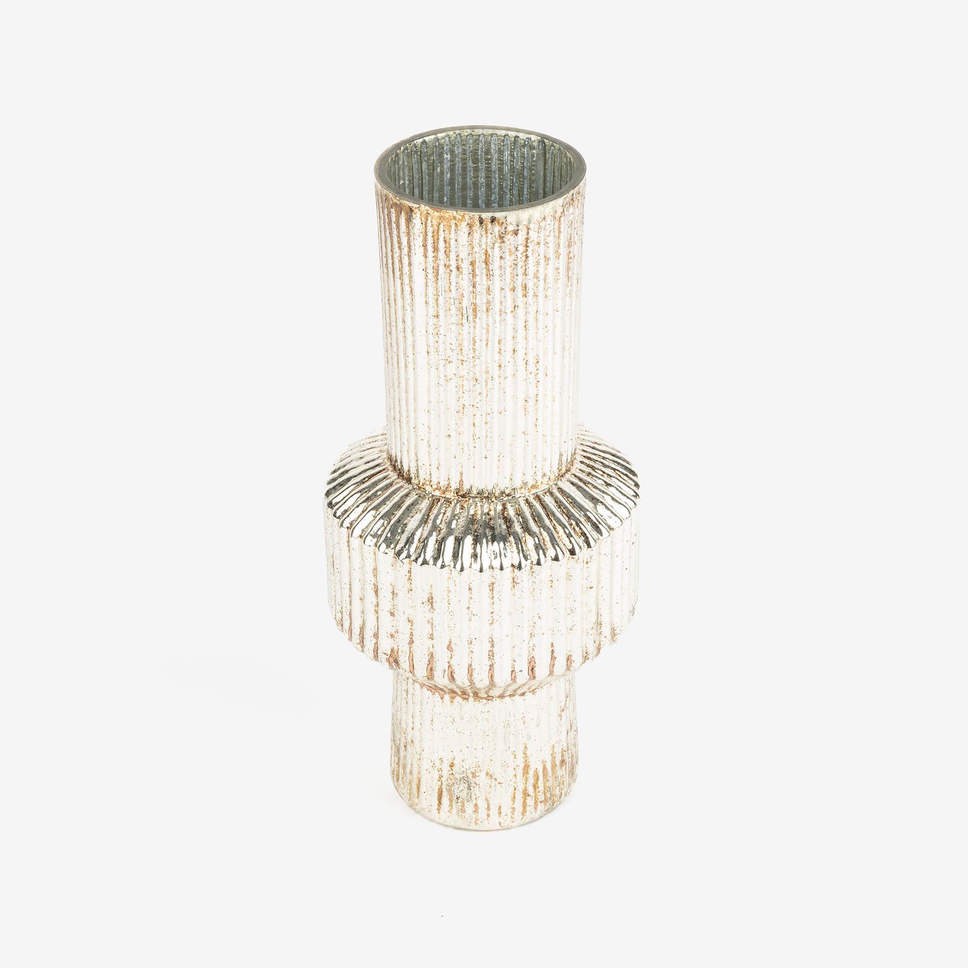 Jarrón de cristal cobre brillante Ø11x25cm