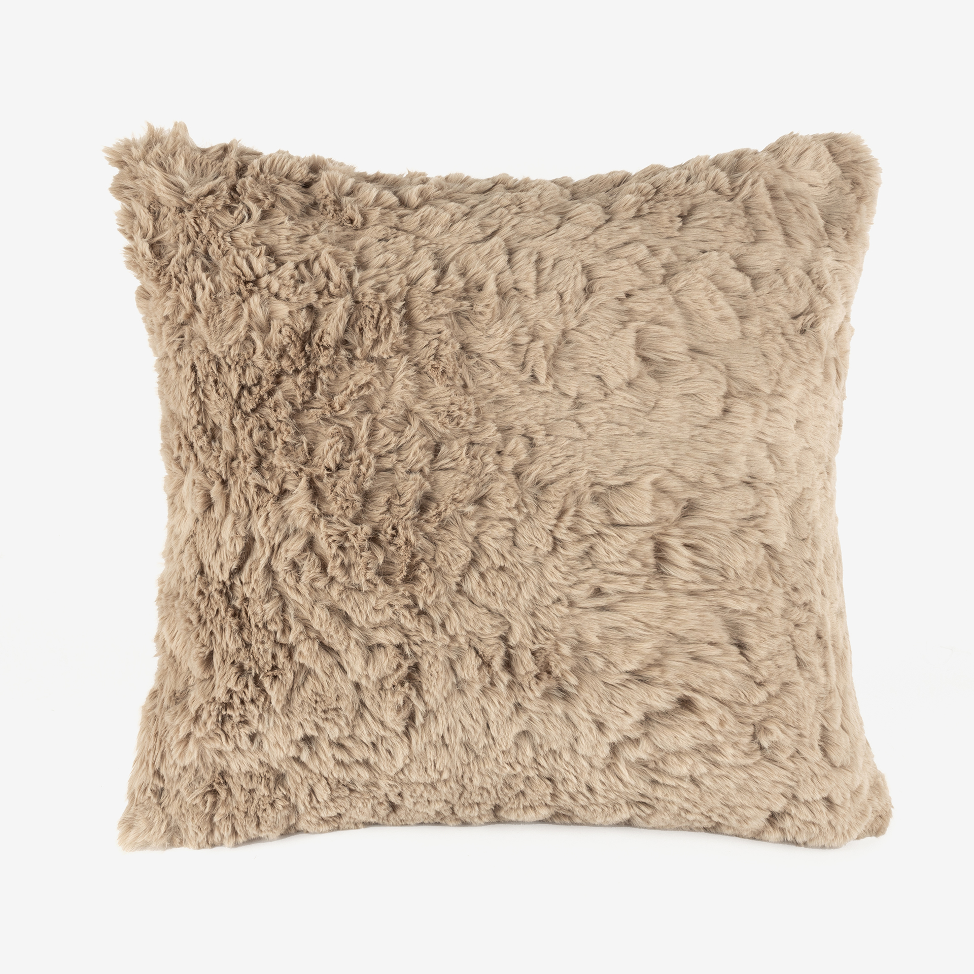 Funda de cojín de pelo beige 45x45cm