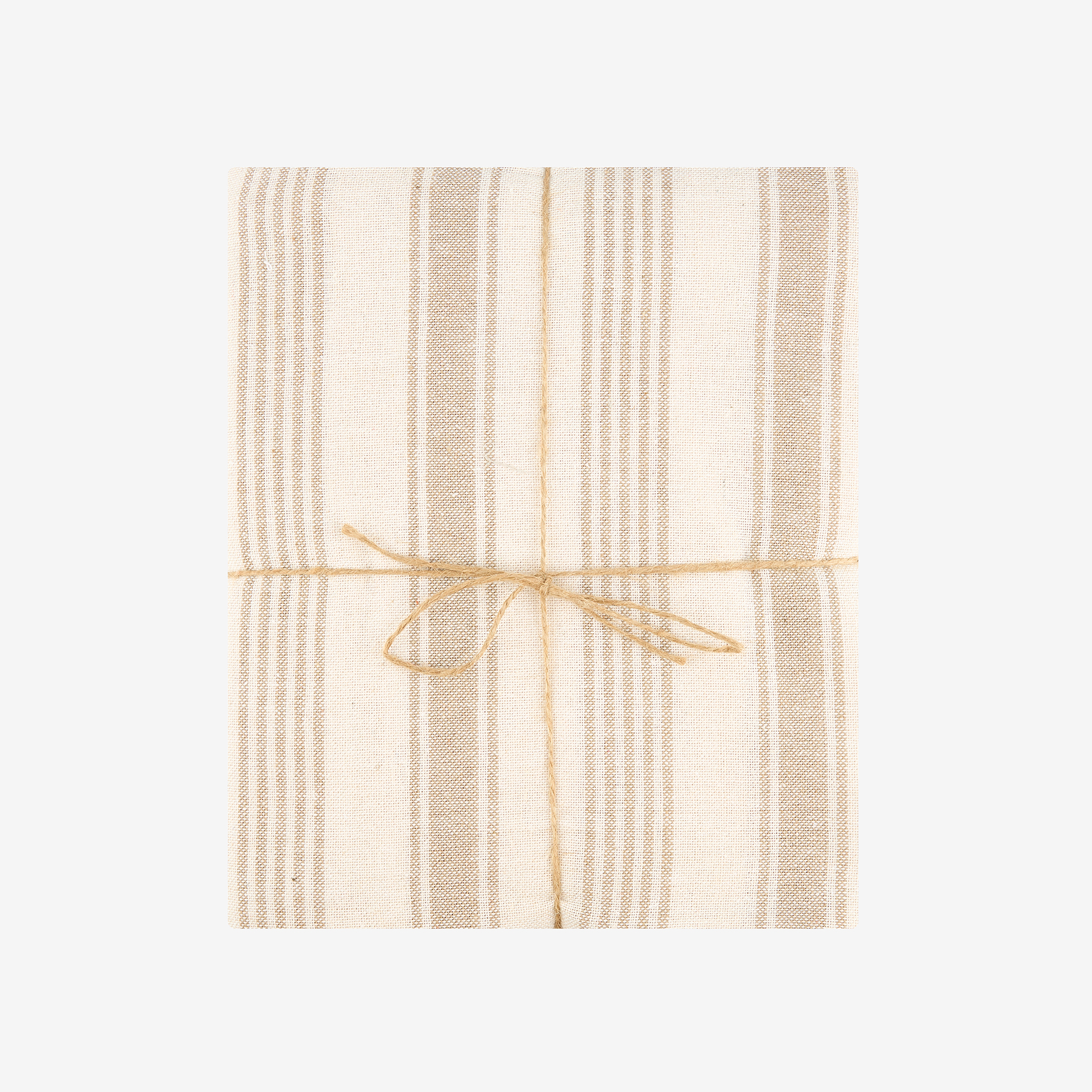 Mantel de algod&oacute;n rayas beige Vieste 150x200cm