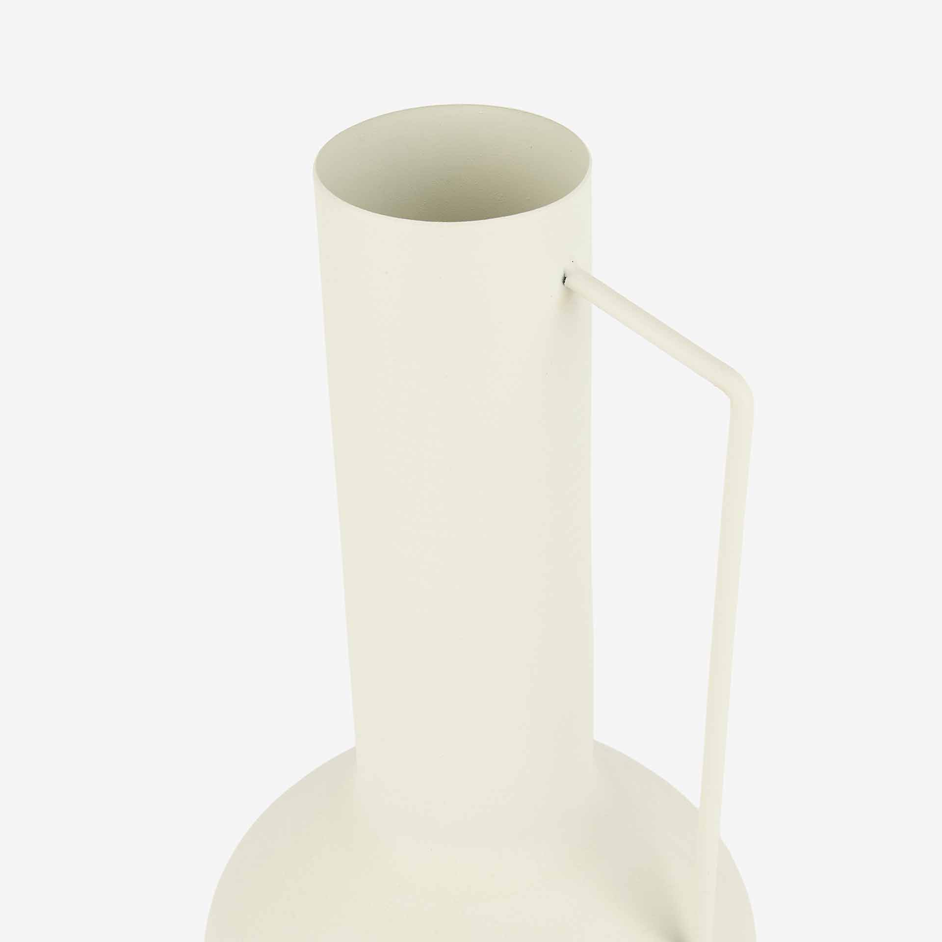 Jarron de zinc 17x17x34cm blanco Zen