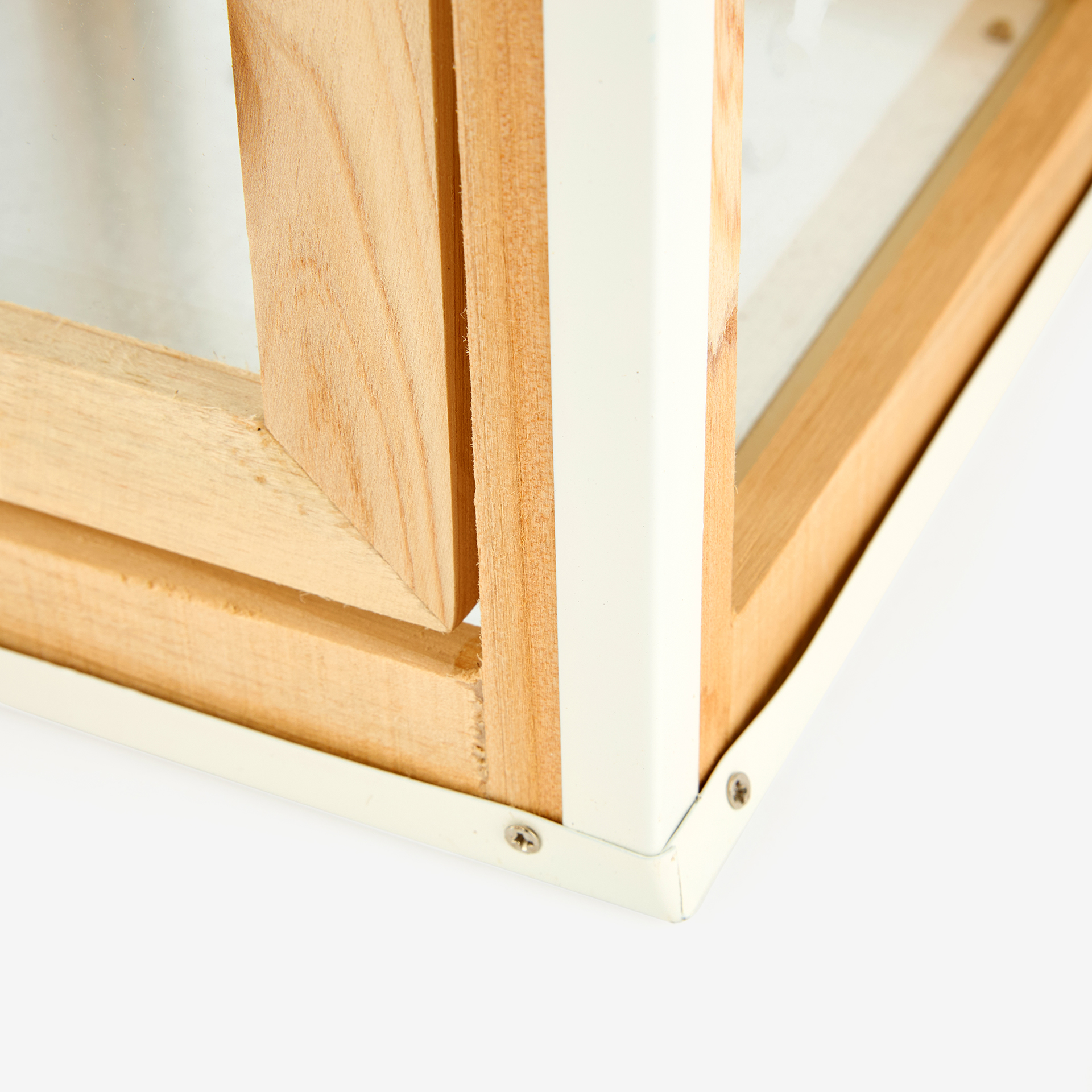 Farol de metal y madera Fener 15x15x31cm