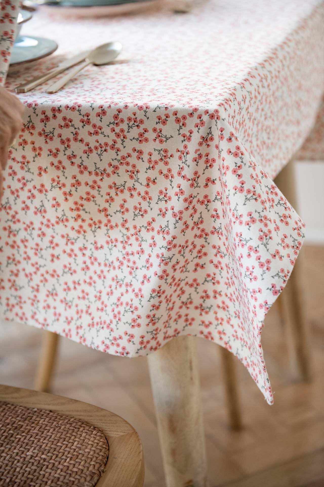 Mantel de algodón reciclado Begonia 135x200cm