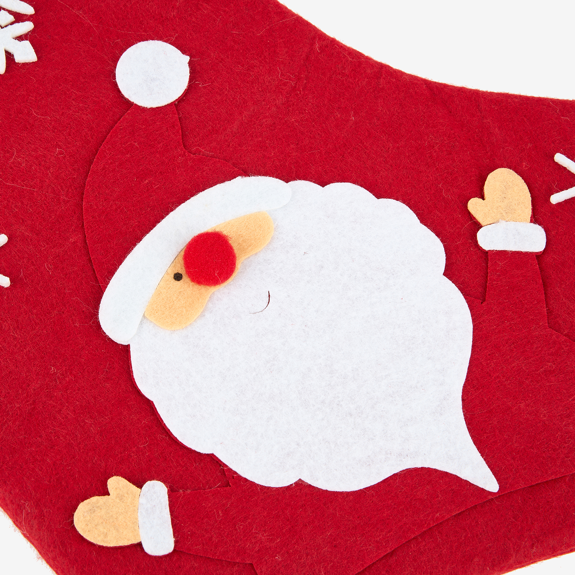 Calcetín de fieltro rojo Santa Claus 22x37cm