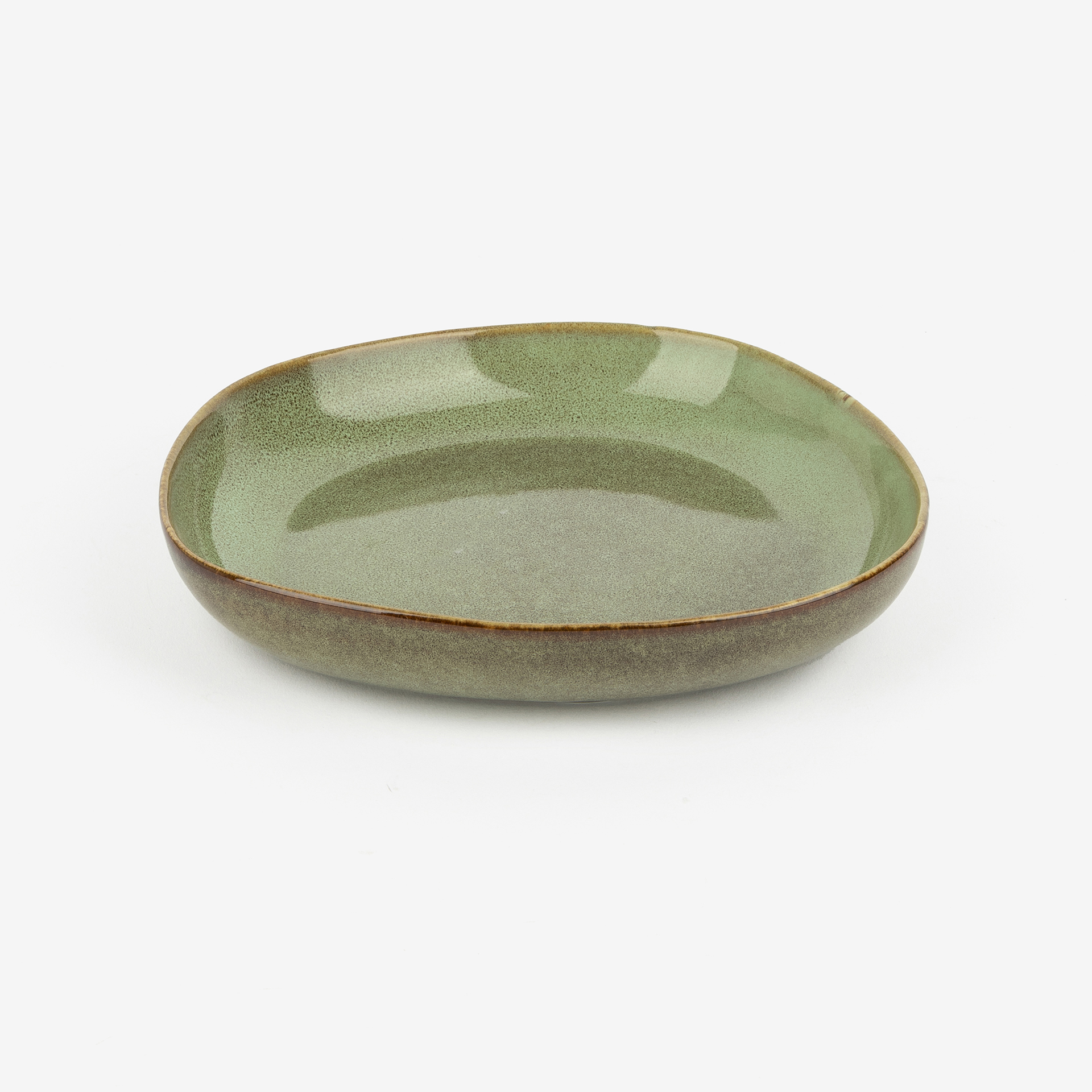 Plato hondo de gres verde Beget Ø21cm