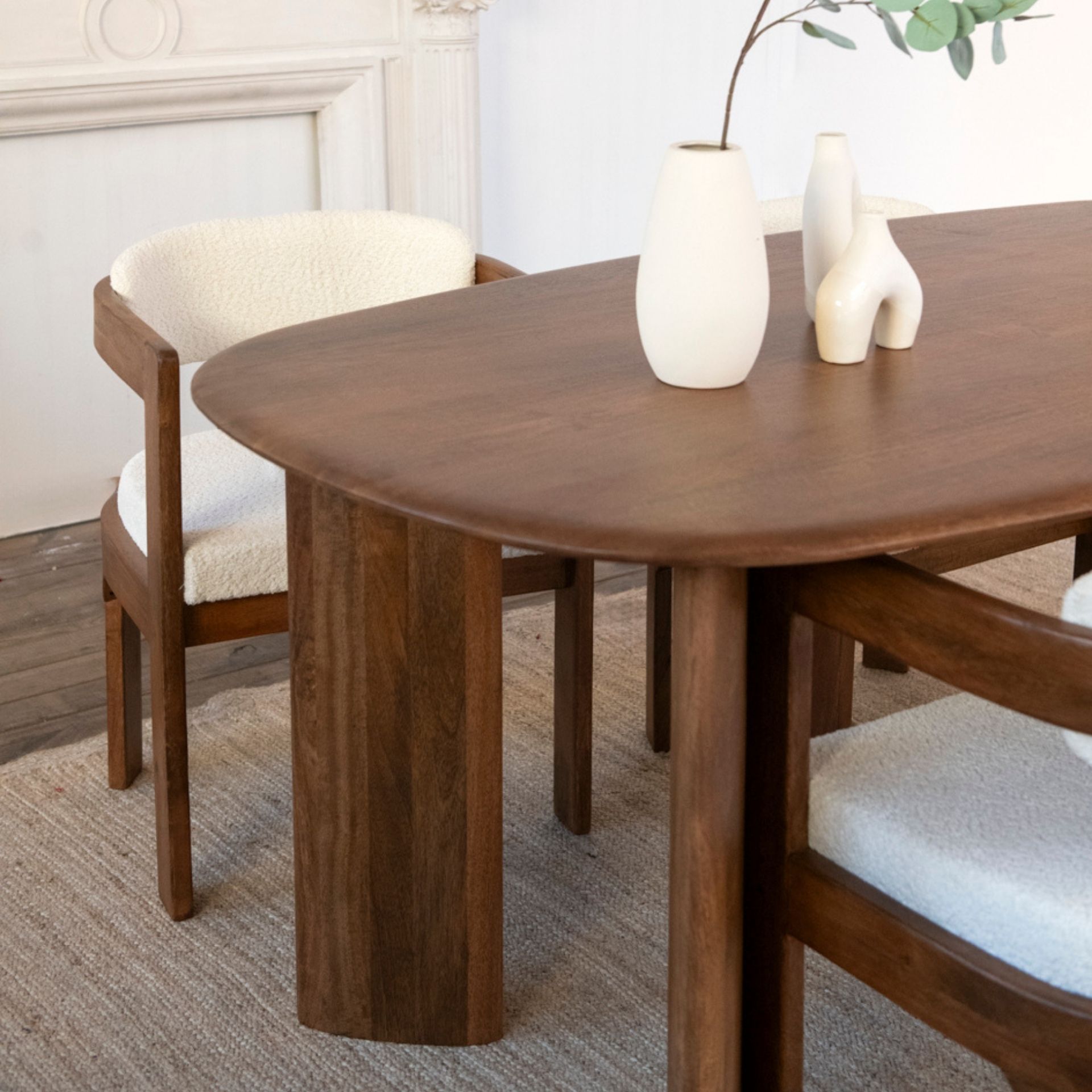 Mesa de comedor de madera de mango Brislava 180x100cm Clau&Chloe