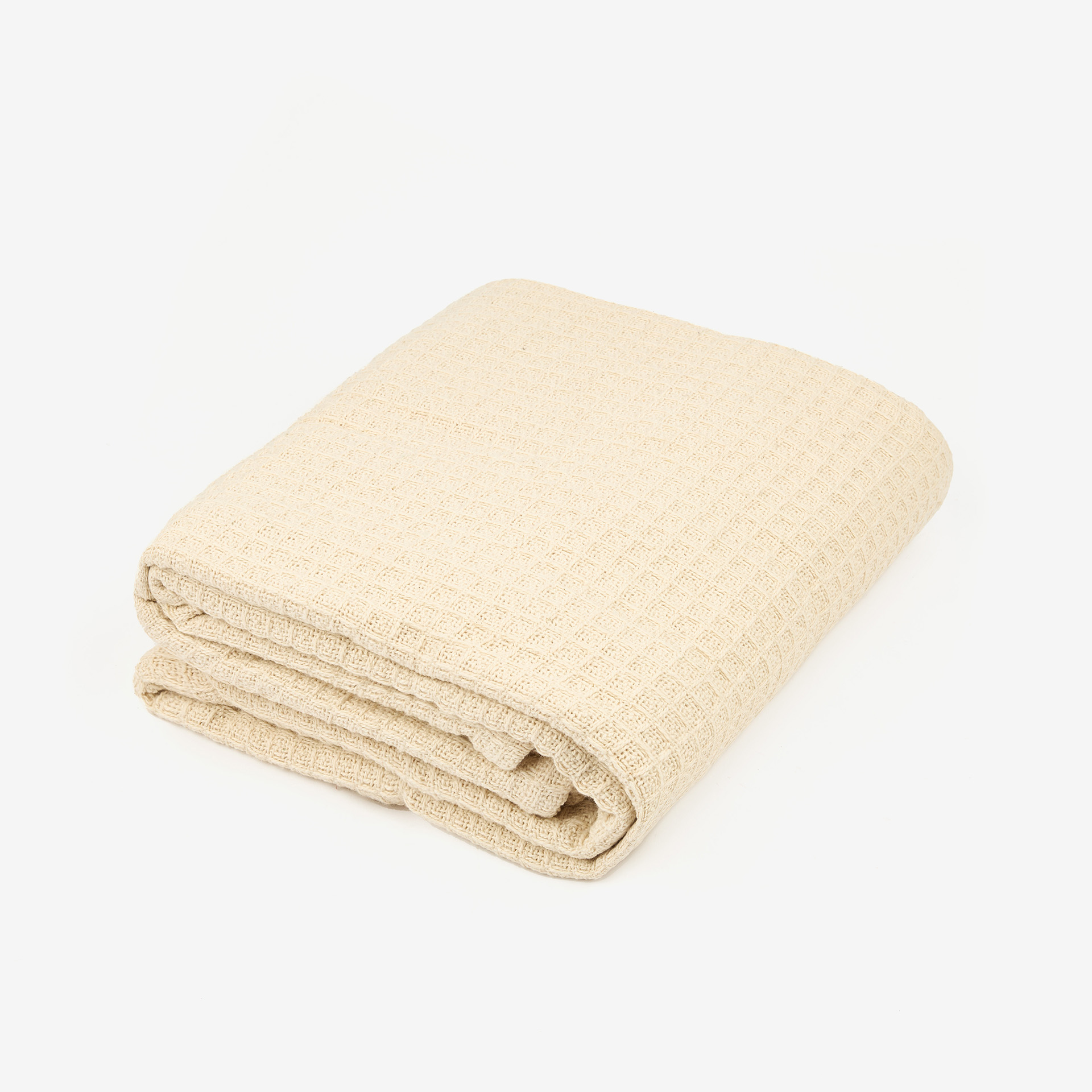 Plaid de algodón natural Waffle 160x130cm