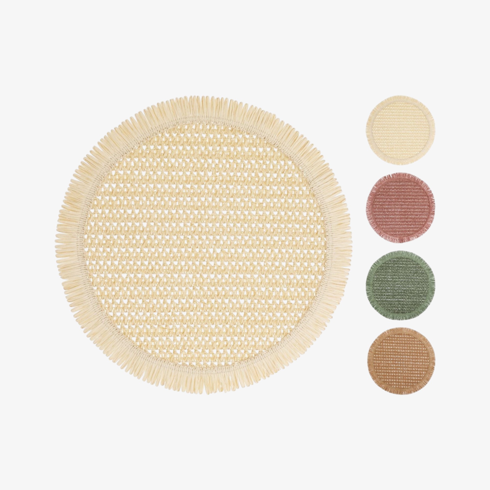 Set de 4 manteles individuales de fibras naturales &Oslash;38cm