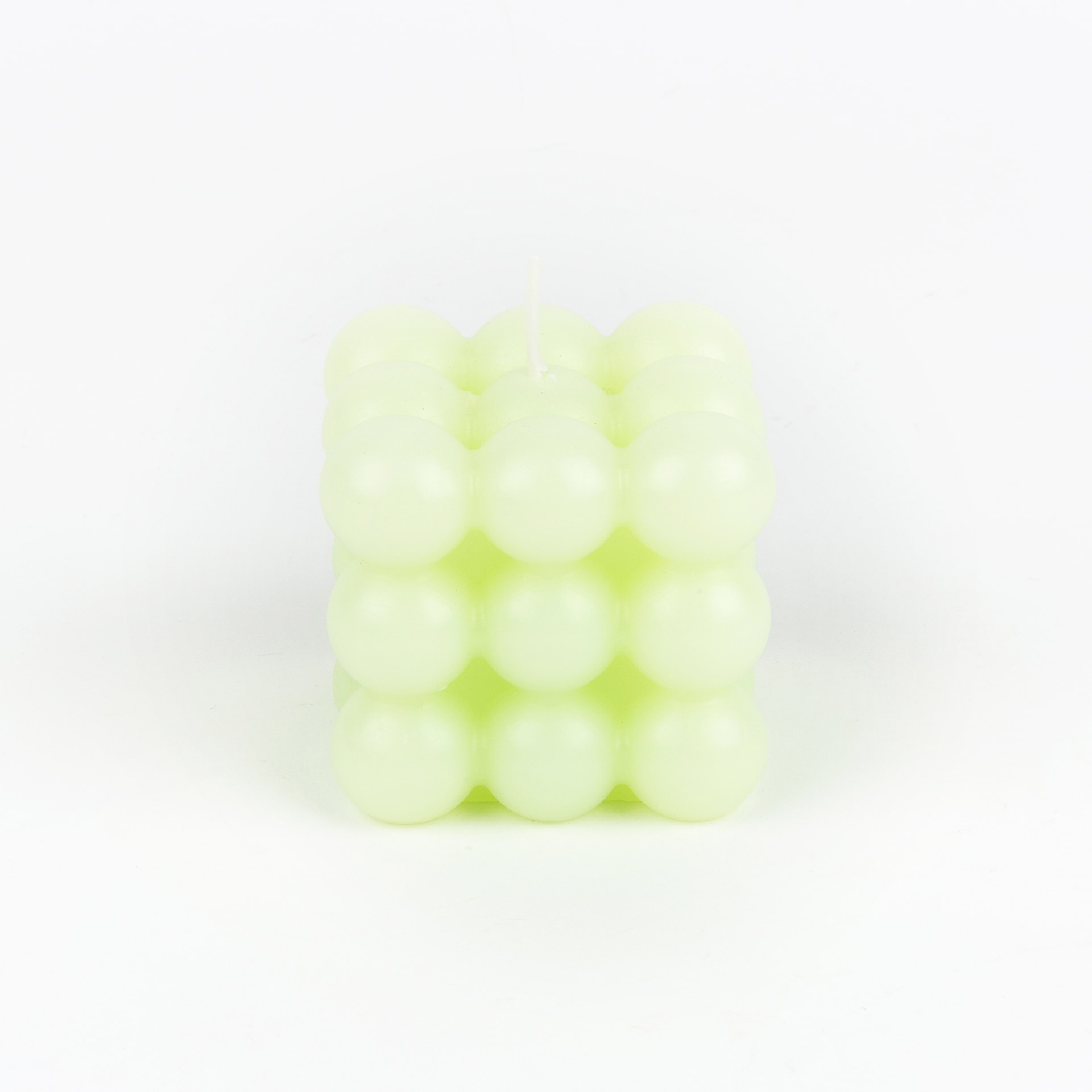 Vela decorativa verde Cubic 6x6cm