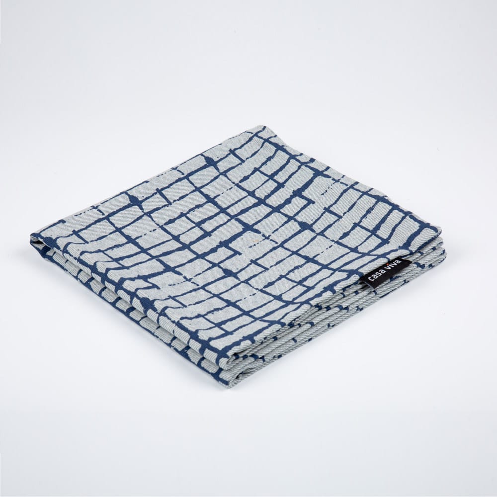 Funda de cojín de algodón azul Kurten 45x45cm