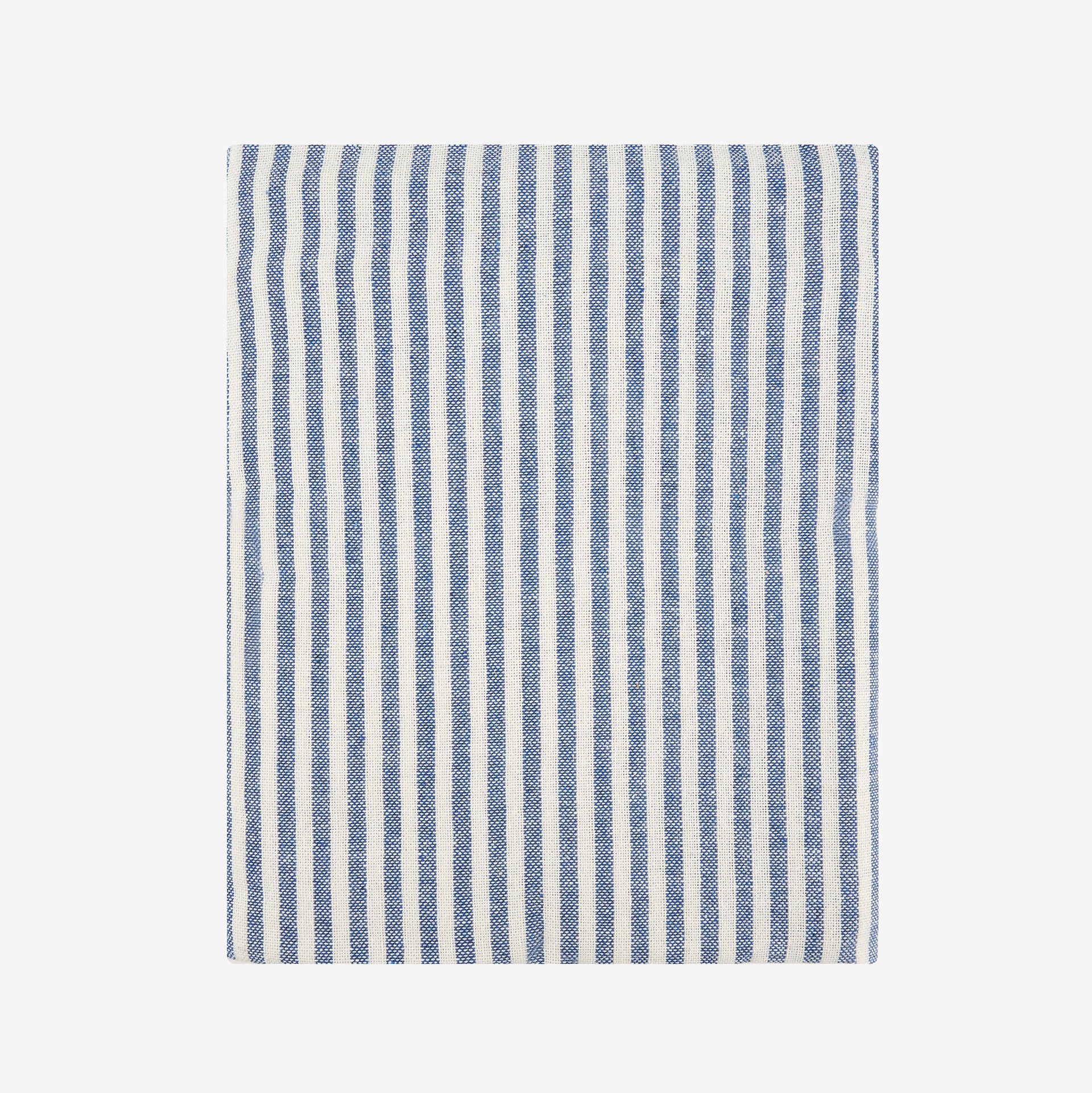 Mantel de algod&oacute;n azul Raya fina 150x150cm