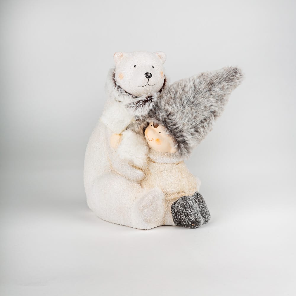 Figura Arctic de cer&aacute;mica ni&ntilde;o con oso