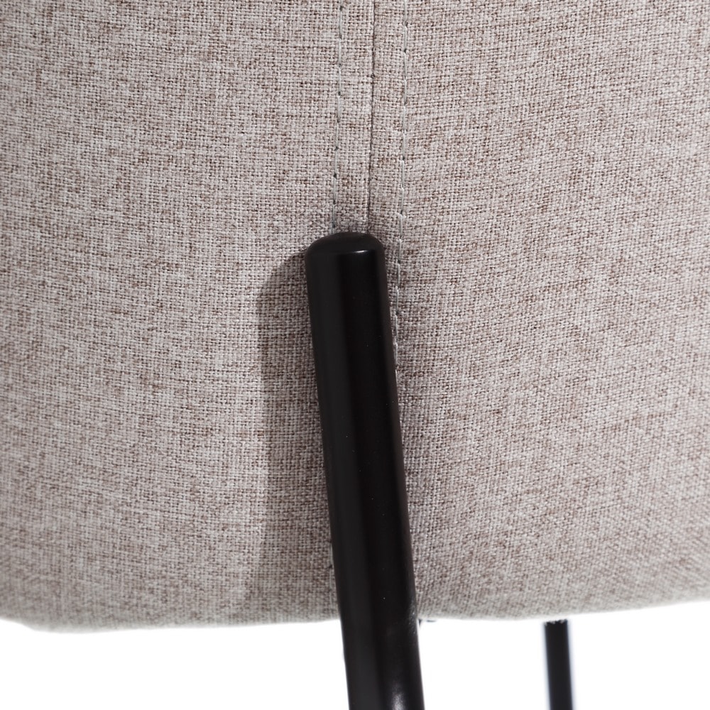 Set de 2 sillas de comedor de metal con tela beige Caleb 50x54x78cm
