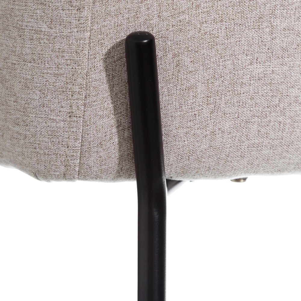 Set de 2 sillas de comedor con reposabrazos de metal beige Caleb 52x53x77cm