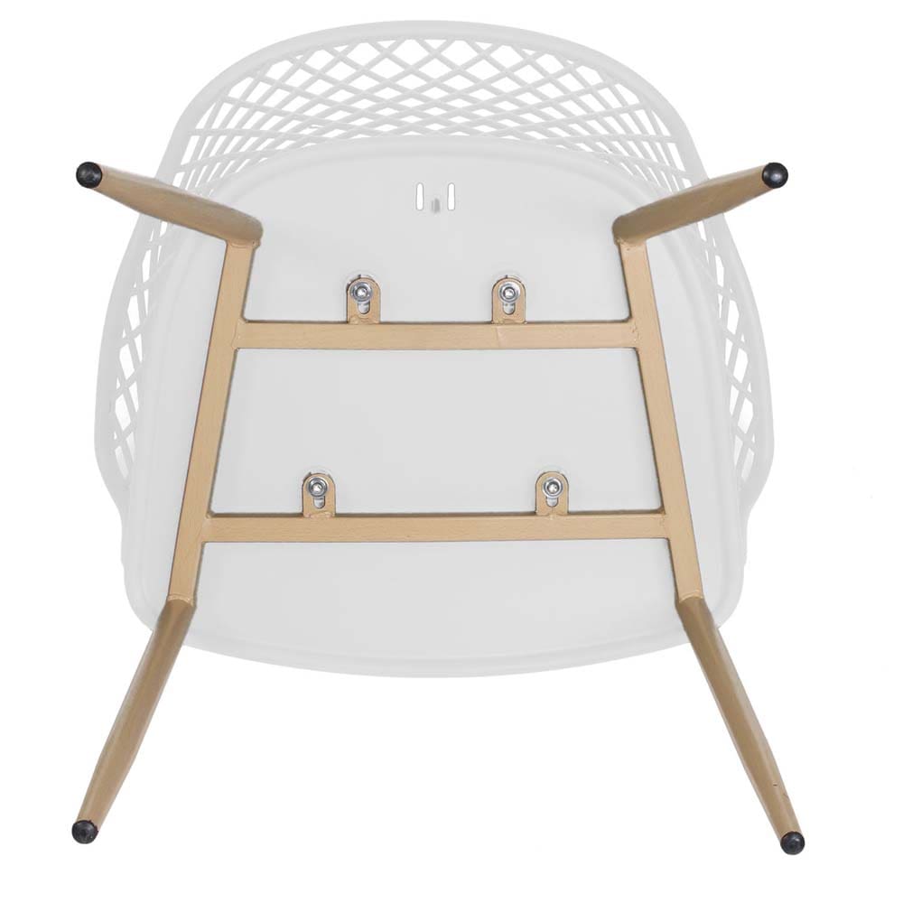 Butaca blanca con brazos 54x62x80cm