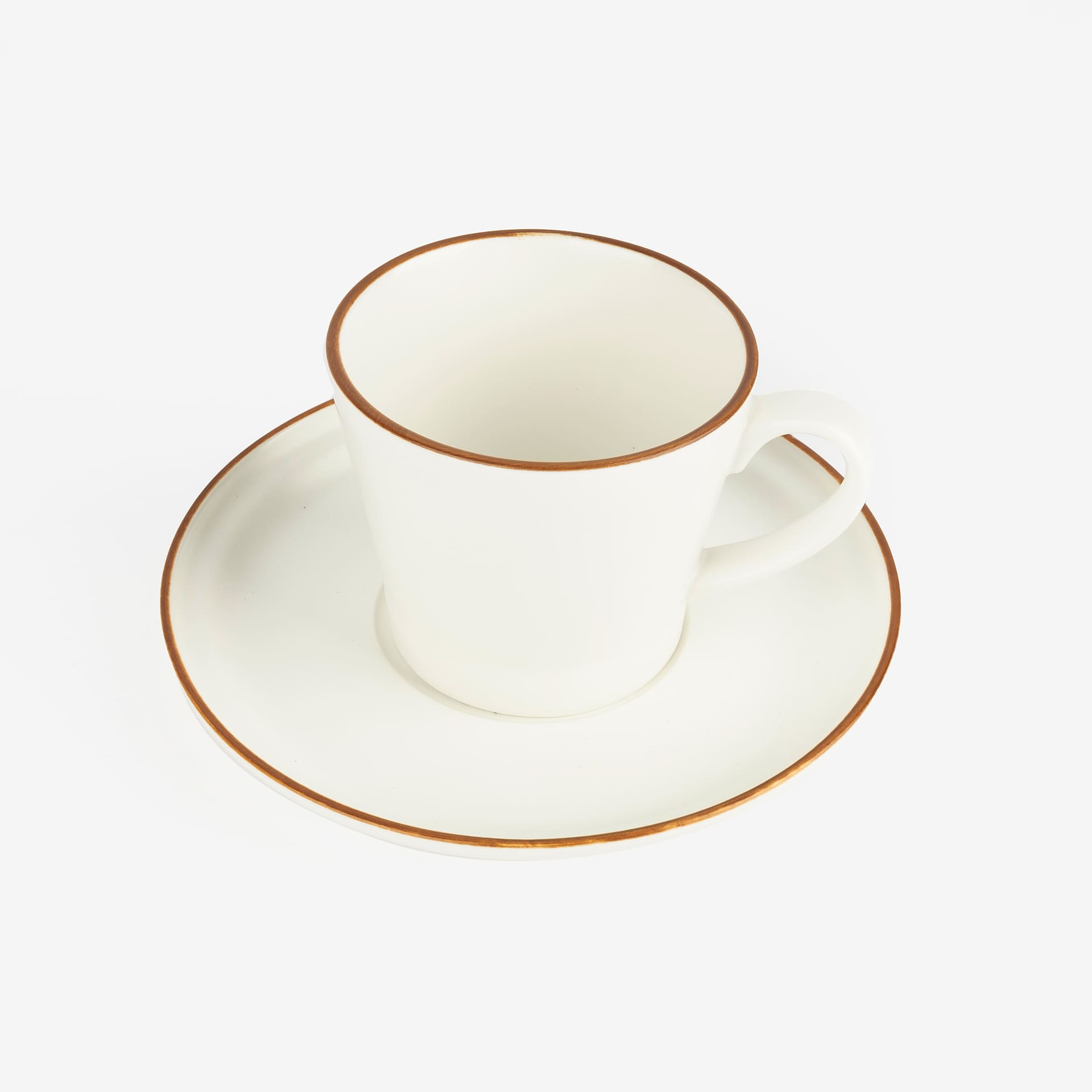 Taza de t&eacute; con plato de porcelana blanca Zuria 2