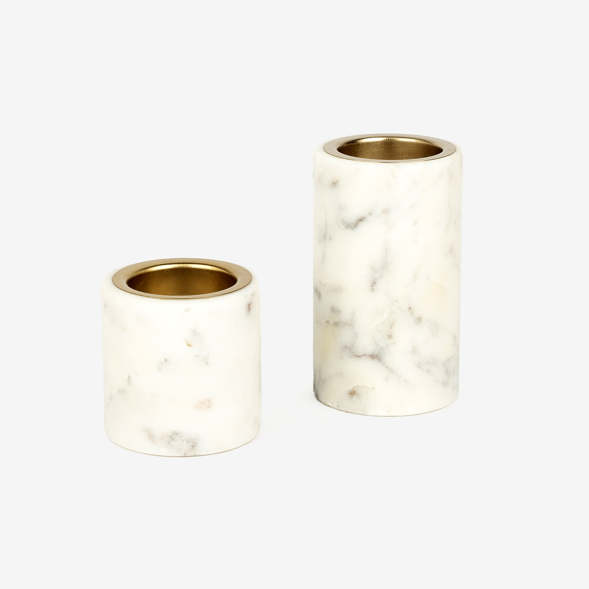 Portavelas de m&aacute;rmol dorado &Oslash;6x10cm