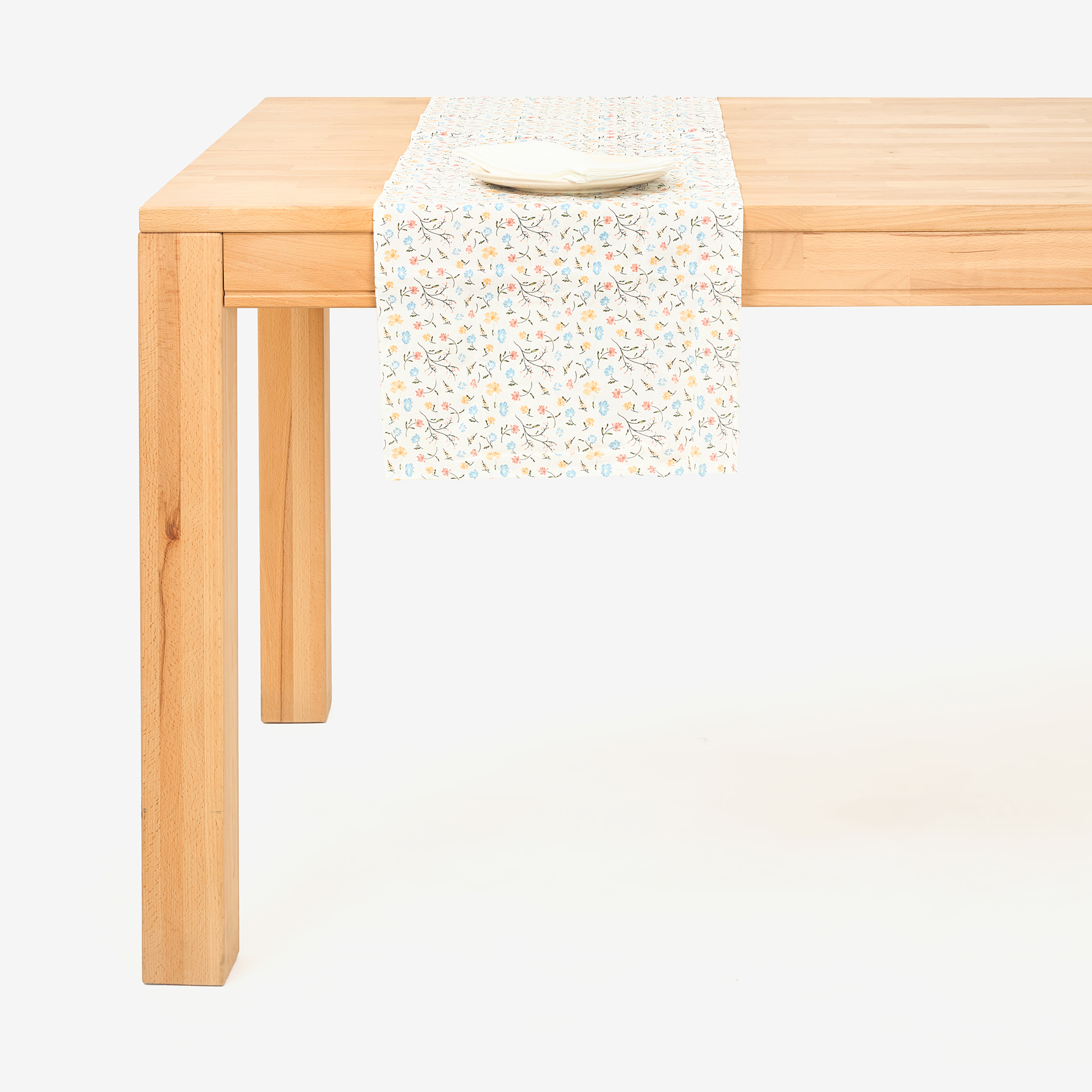 Camino de mesa de algodón flores 35x150cm