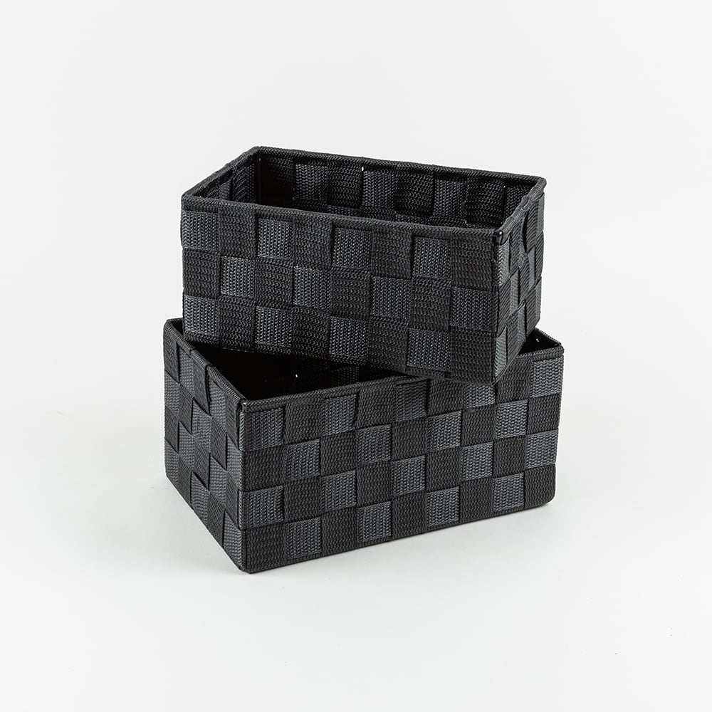 Set de 2 contenedores trenzados 15x23x11cm