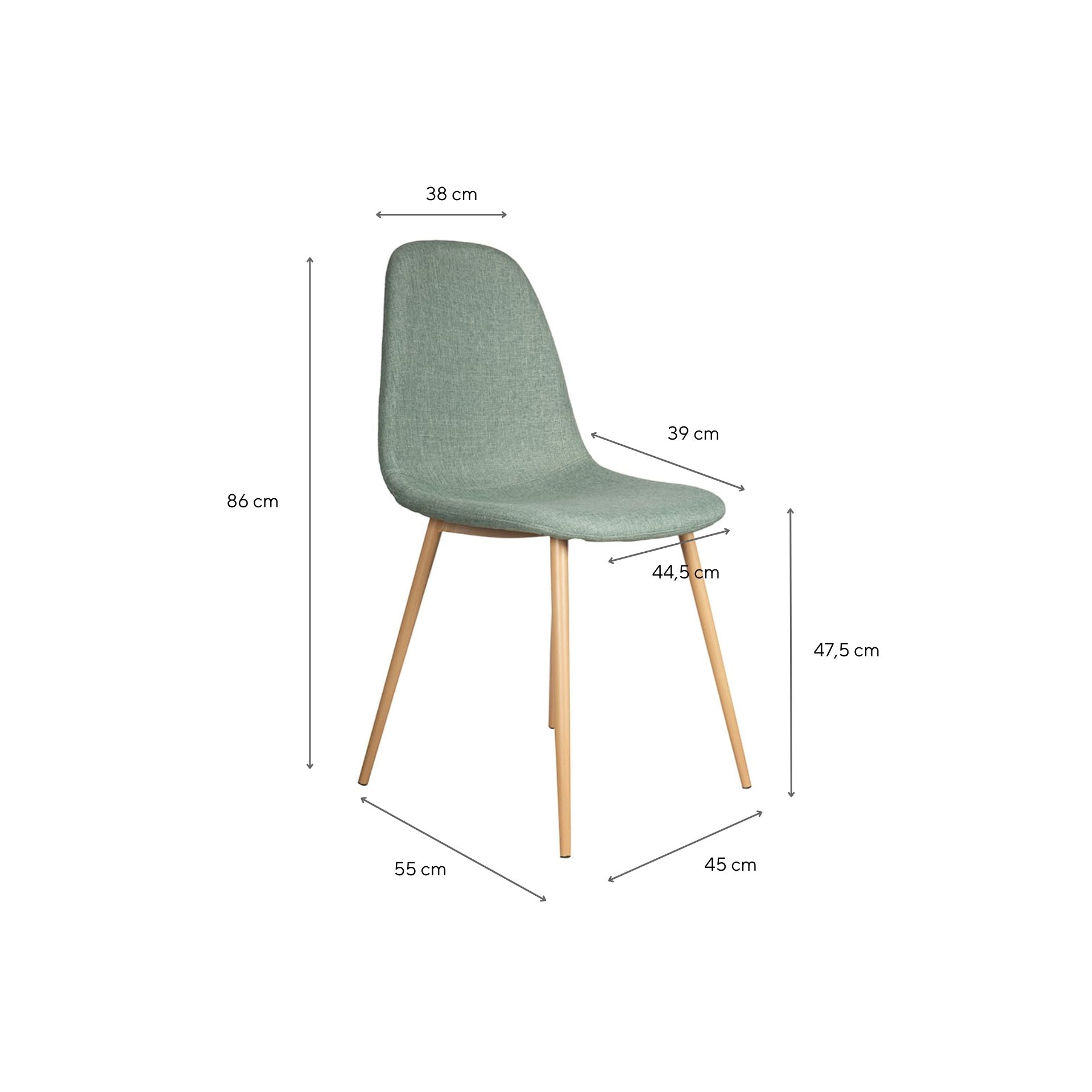 Silla de comedor verde Concept 45x55x86cm