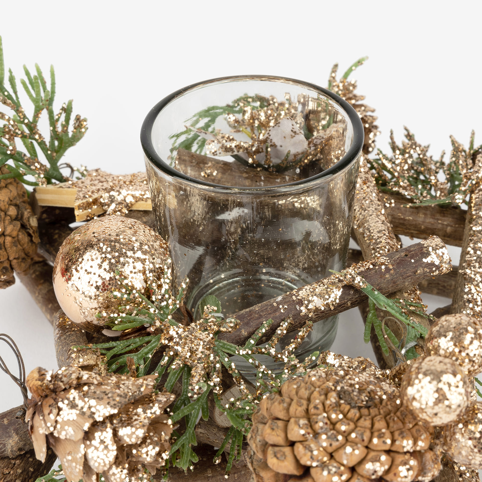 Portavelas piñas 18cm