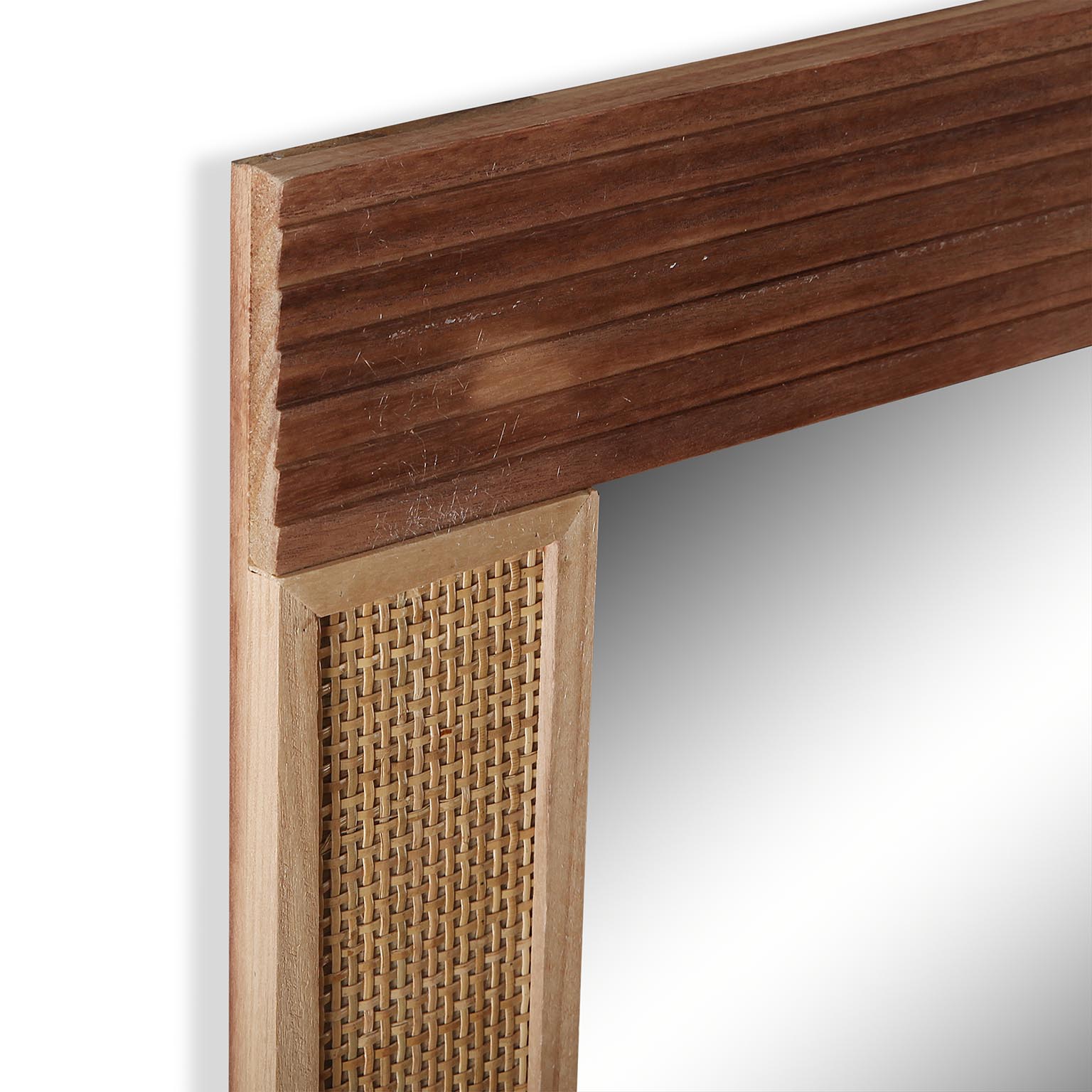 Espejo de pared rectangular de ratán Caribe 50X120cm