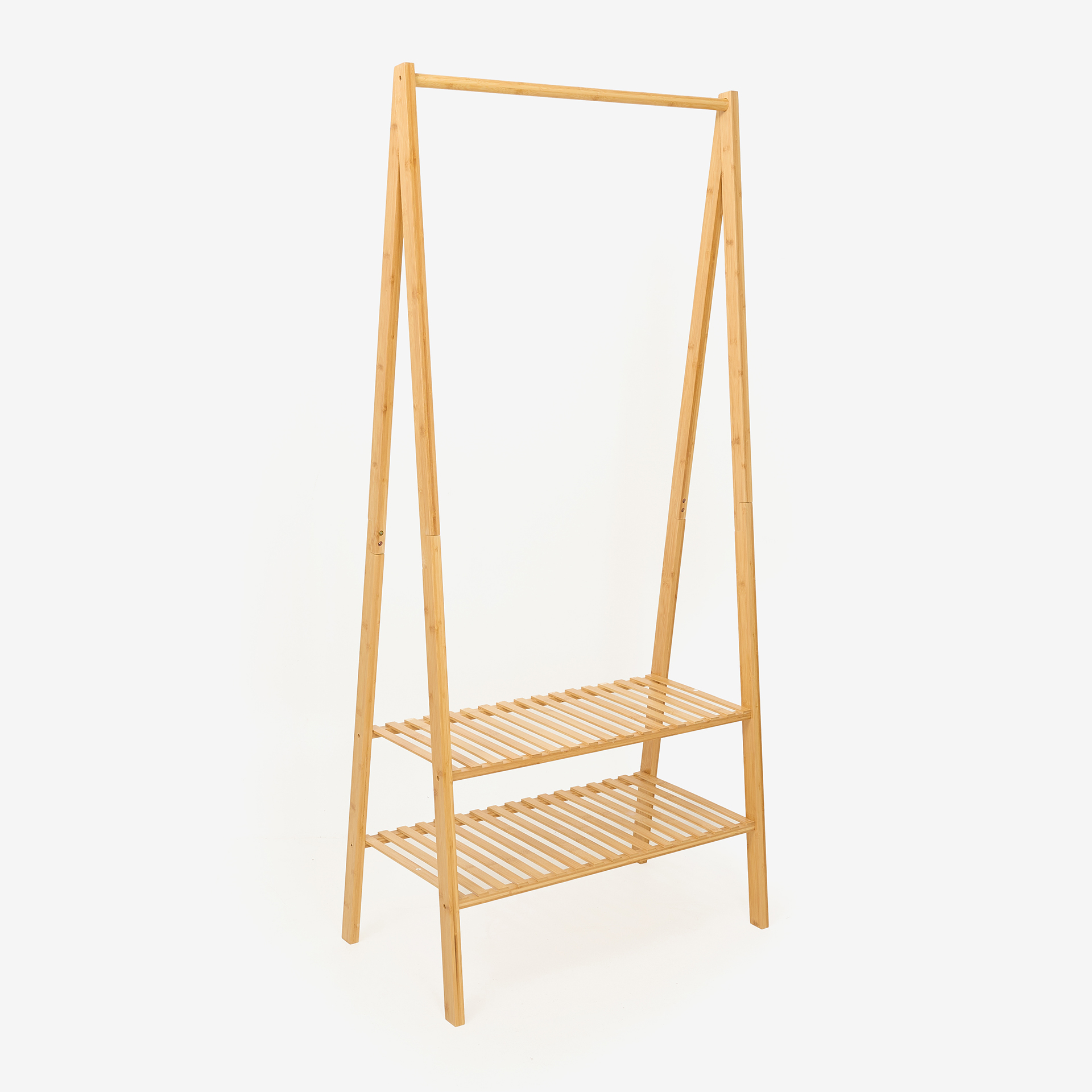 Perchero con estantes bamb&uacute; Isia 75x45x170cm