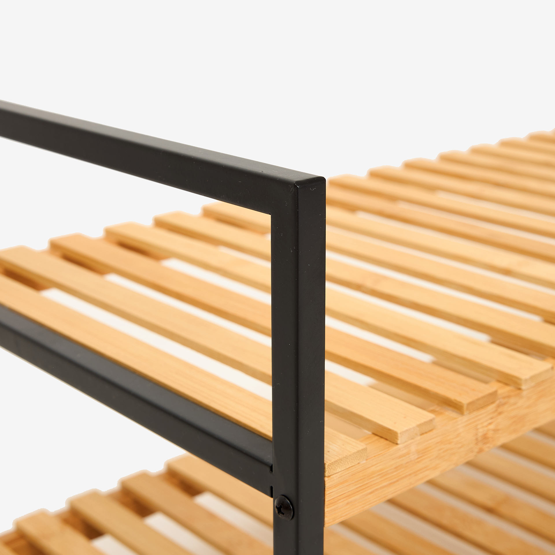 Zapatero de bamb&uacute; de 2 estantes Kabil 70x30x32cm