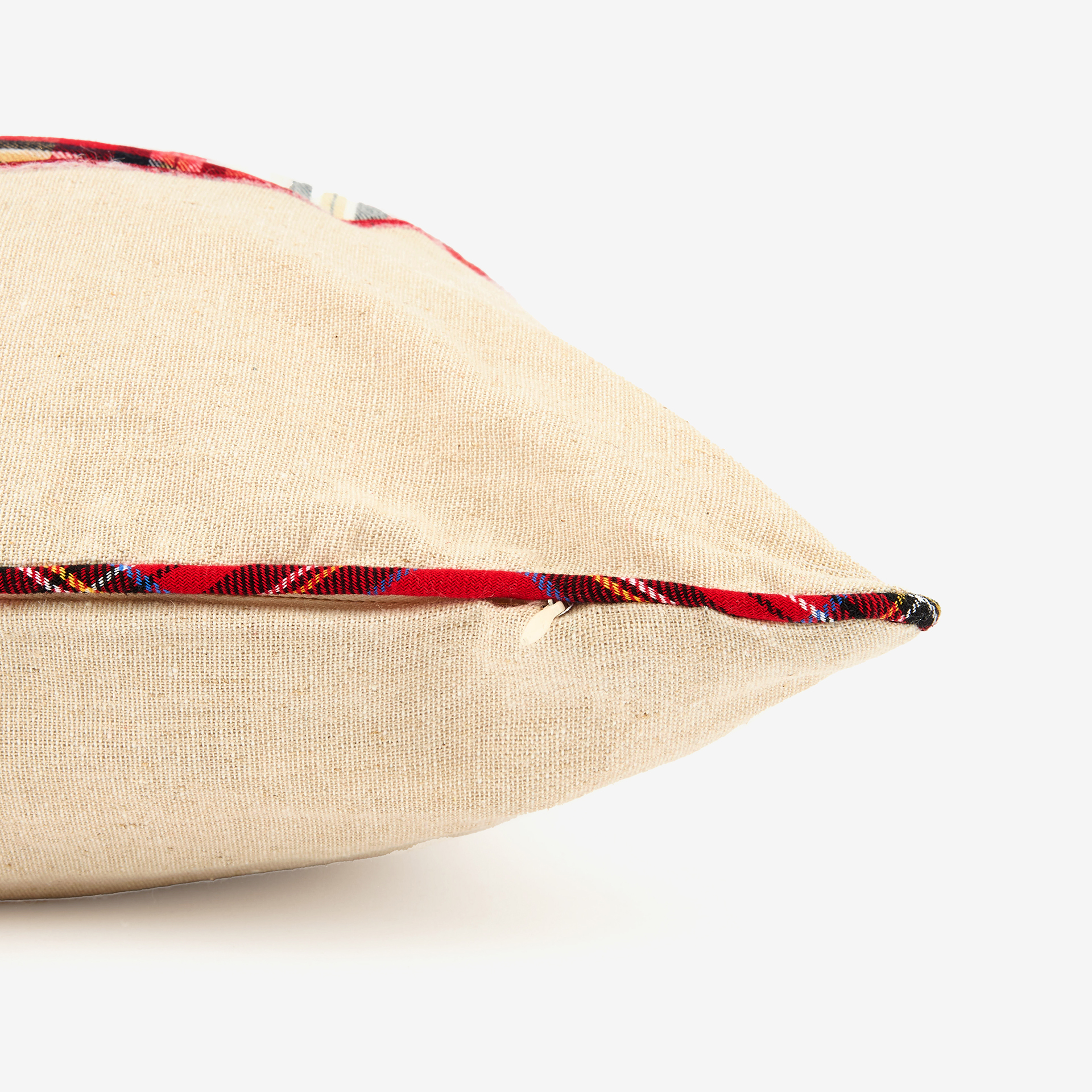 Funda de cojín Caballo balancín de tartán 45x45cm